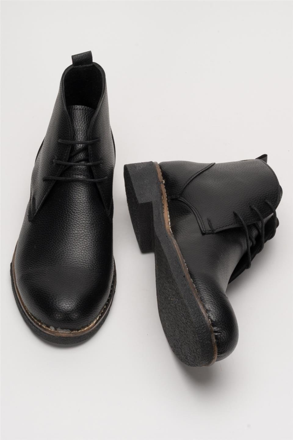 Klasik Bağcıklı Bilekte Erkek Bot SİYAH - Görsel 8