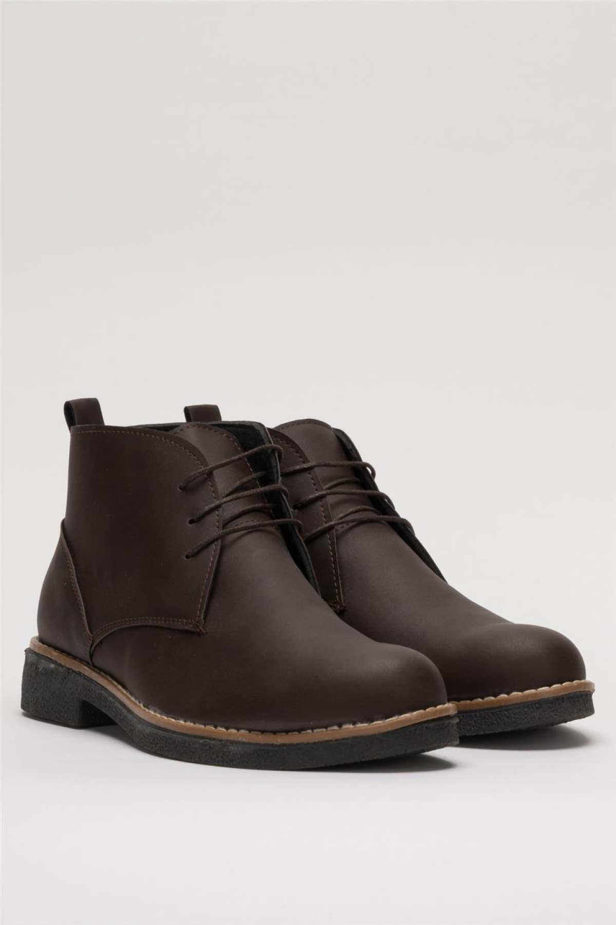 Klasik Bağcıklı Bilekte Erkek Bot KAHVERENGİ - Görsel 4