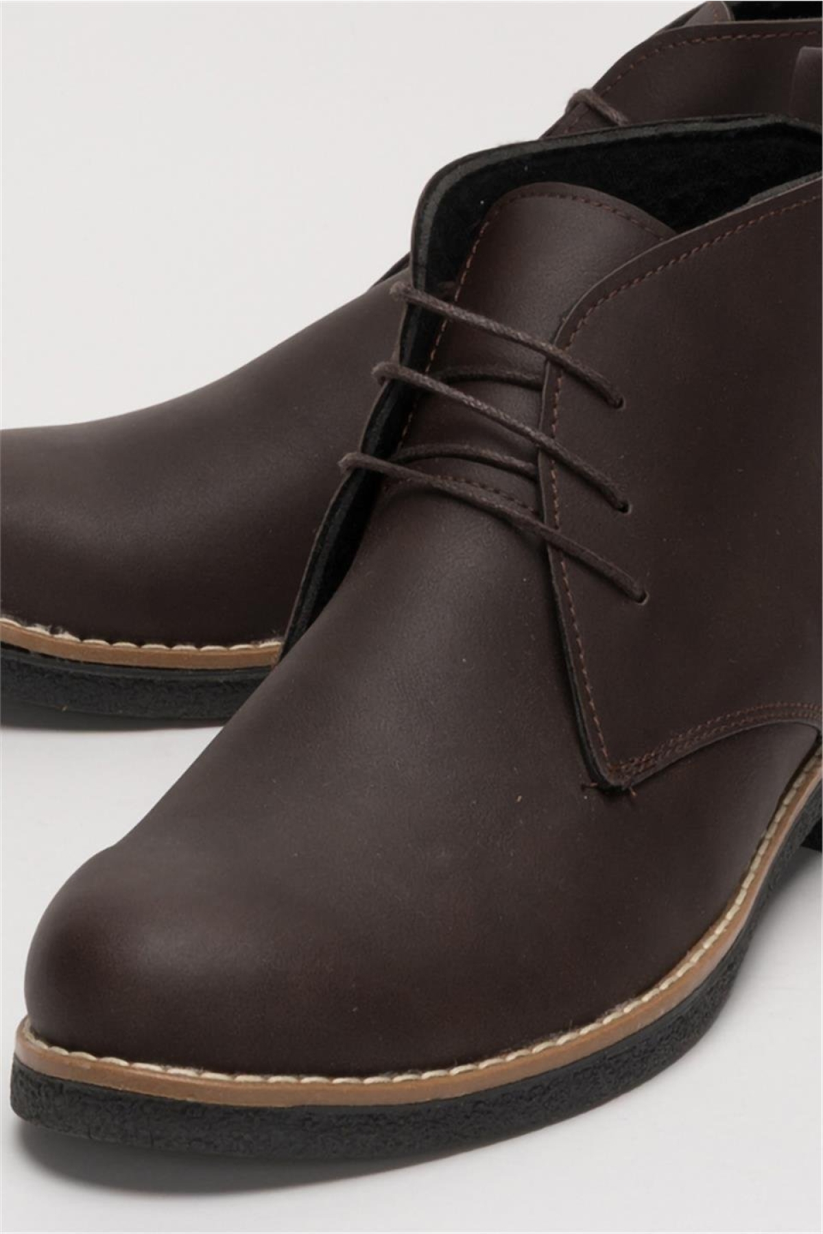 Klasik Bağcıklı Bilekte Erkek Bot KAHVERENGİ - Görsel 6