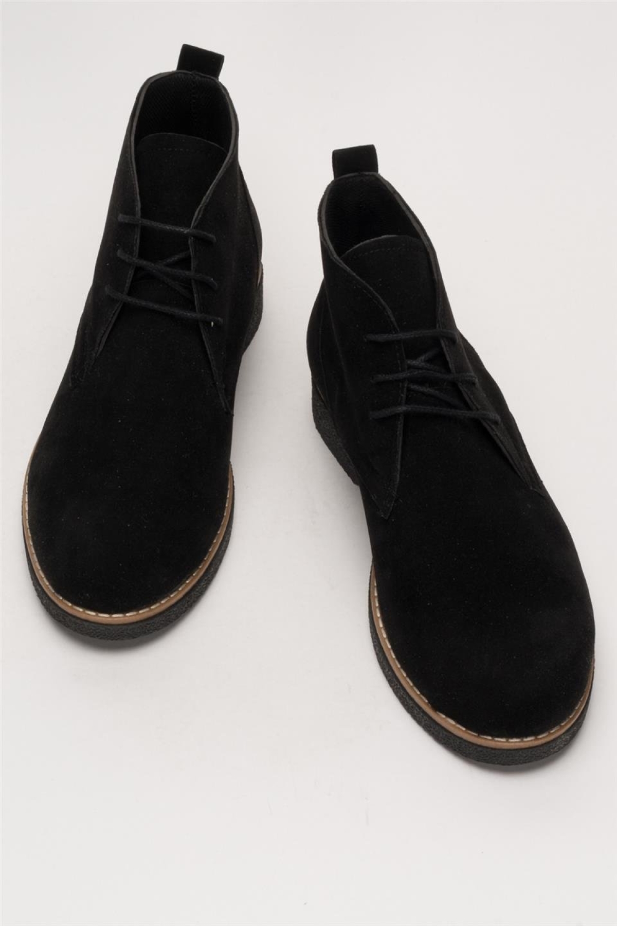 Klasik Bağcıklı Bilekte Erkek Bot SİYAH - SİYAH - Görsel 8