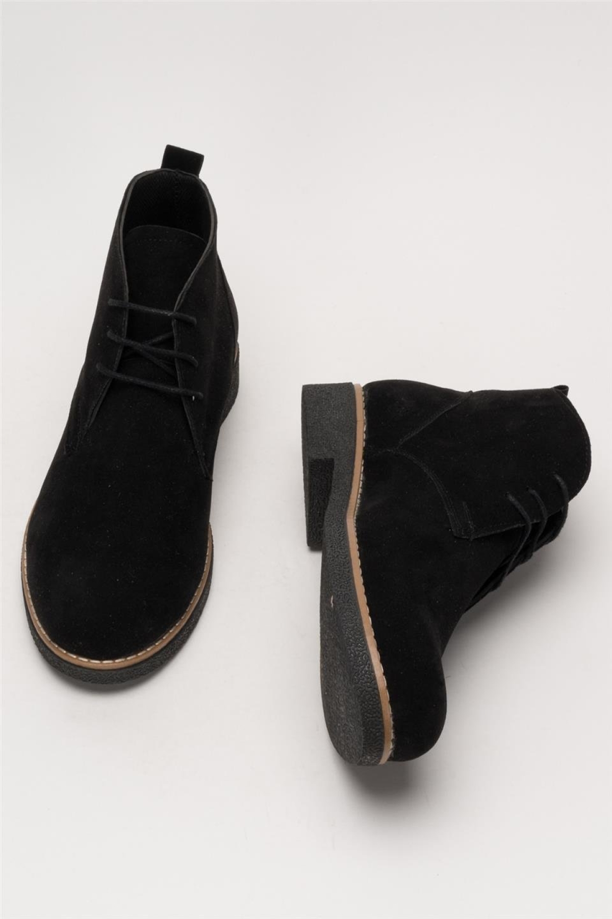 Klasik Bağcıklı Bilekte Erkek Bot SİYAH - SİYAH - Görsel 9