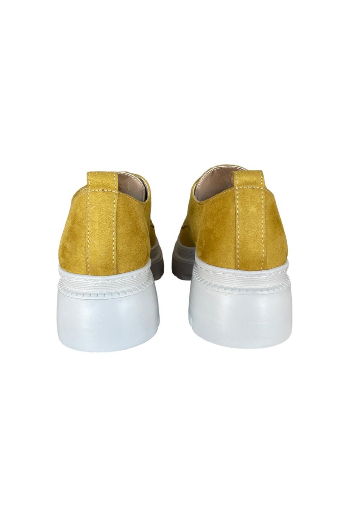 Bağcıklı Yüksek Taban Kadın Oxford Ayakkabı SARI - Görsel 6