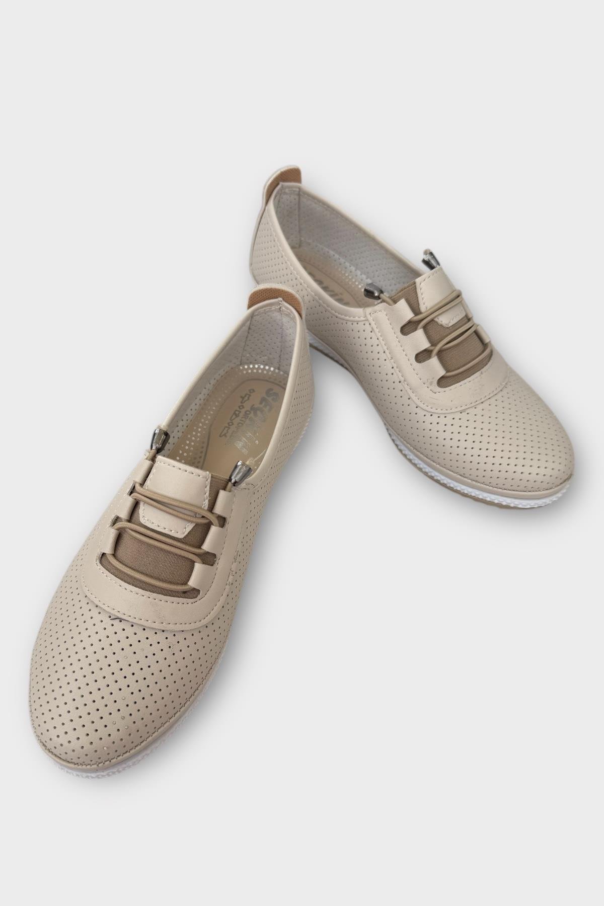 Ortopedik Hava Alan Yumuşak Tabanlı Günlük Anne Babet BEJ - Görsel 4