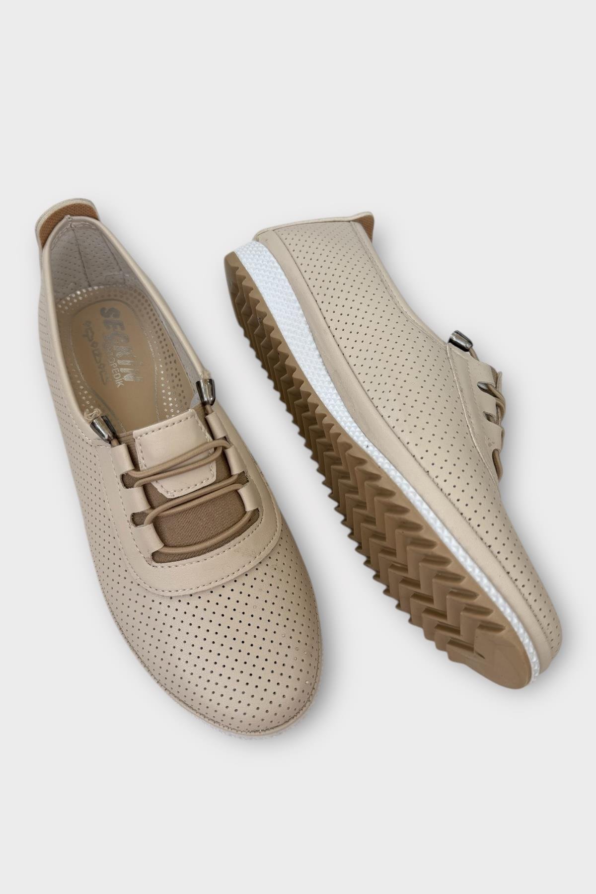 Ortopedik Hava Alan Yumuşak Tabanlı Günlük Anne Babet BEJ - Görsel 5