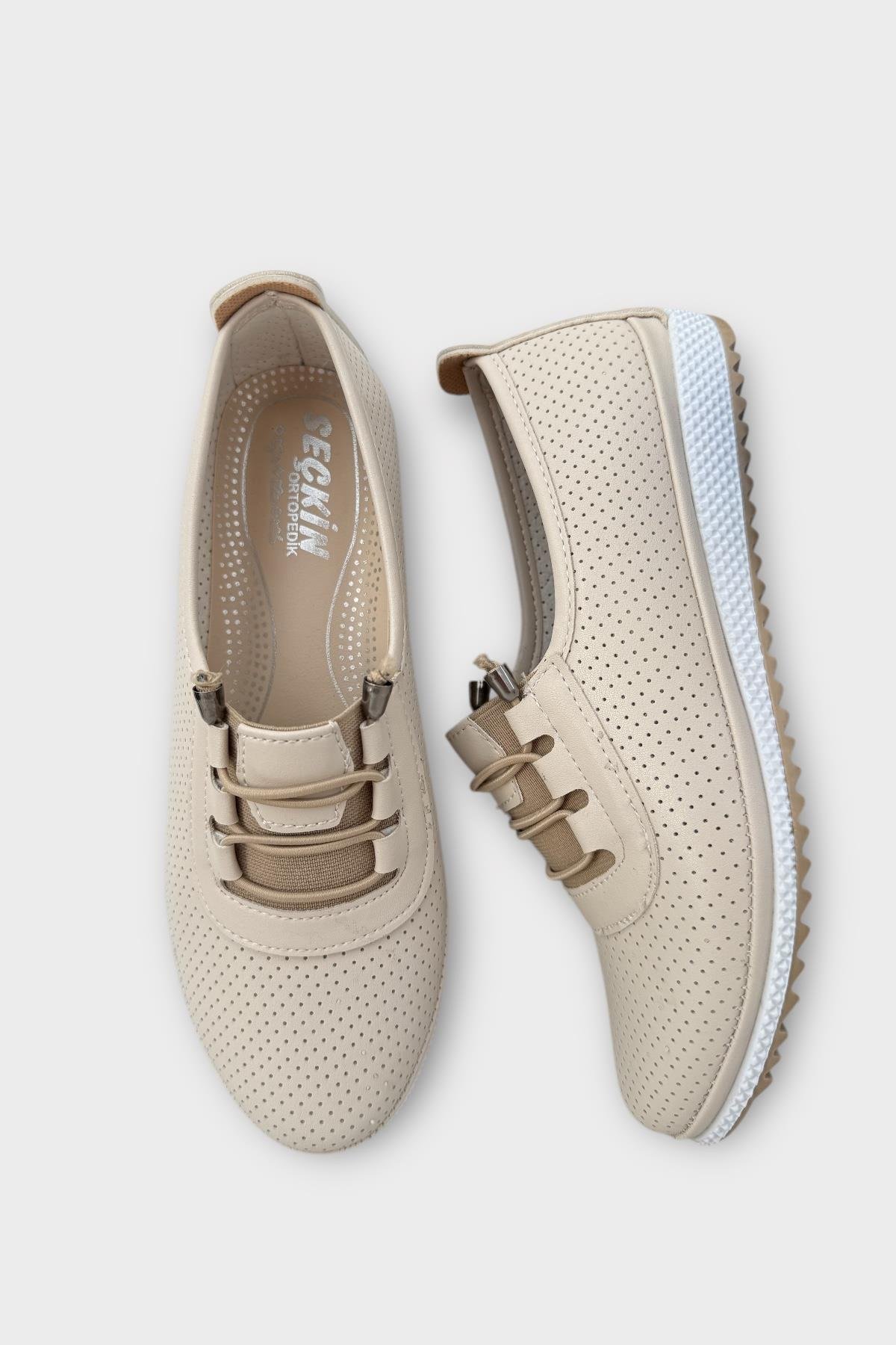 Ortopedik Hava Alan Yumuşak Tabanlı Günlük Anne Babet BEJ - Görsel 7