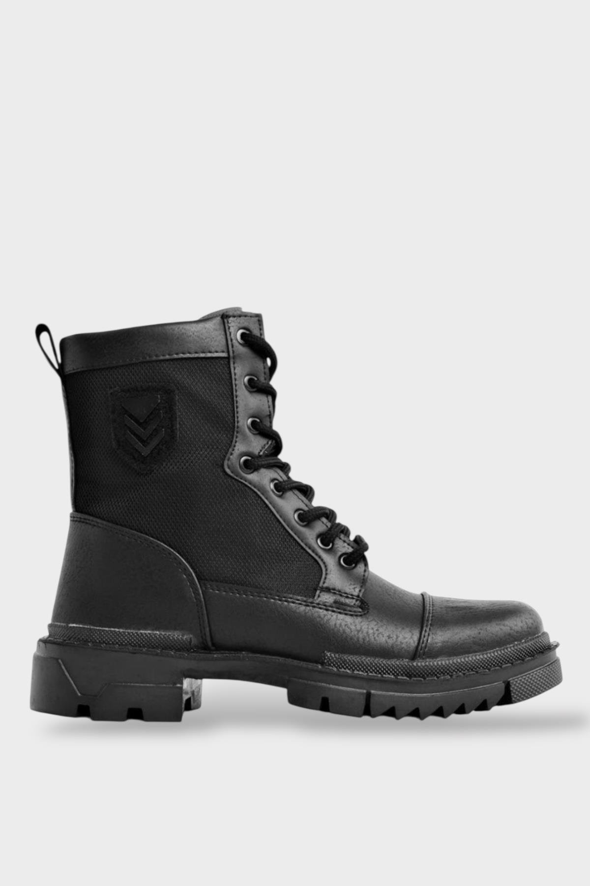 Bağcıklı Fermuarlı Erkek Postal Bot SİYAH - Görsel 2