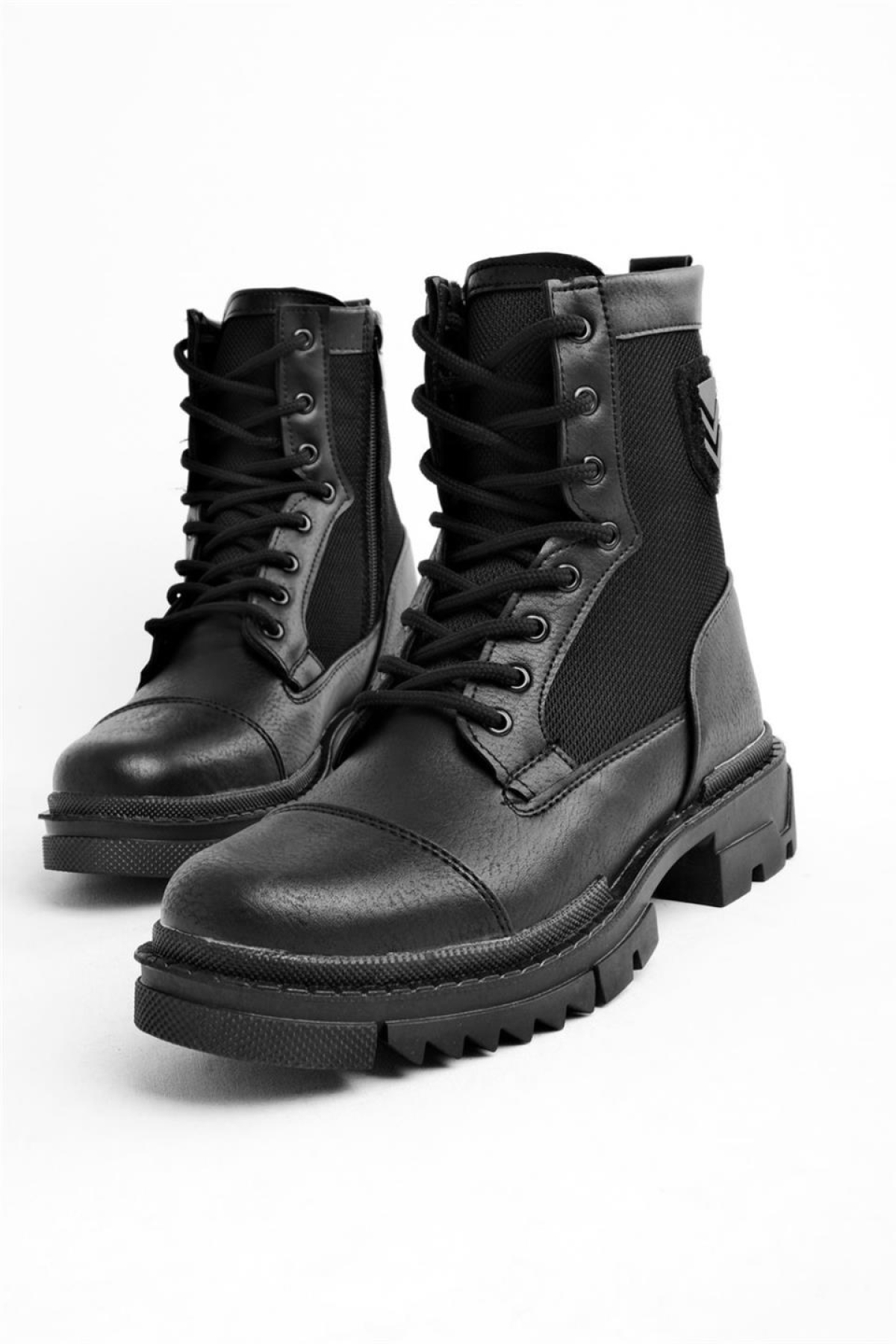 Bağcıklı Fermuarlı Erkek Postal Bot SİYAH - Görsel 3