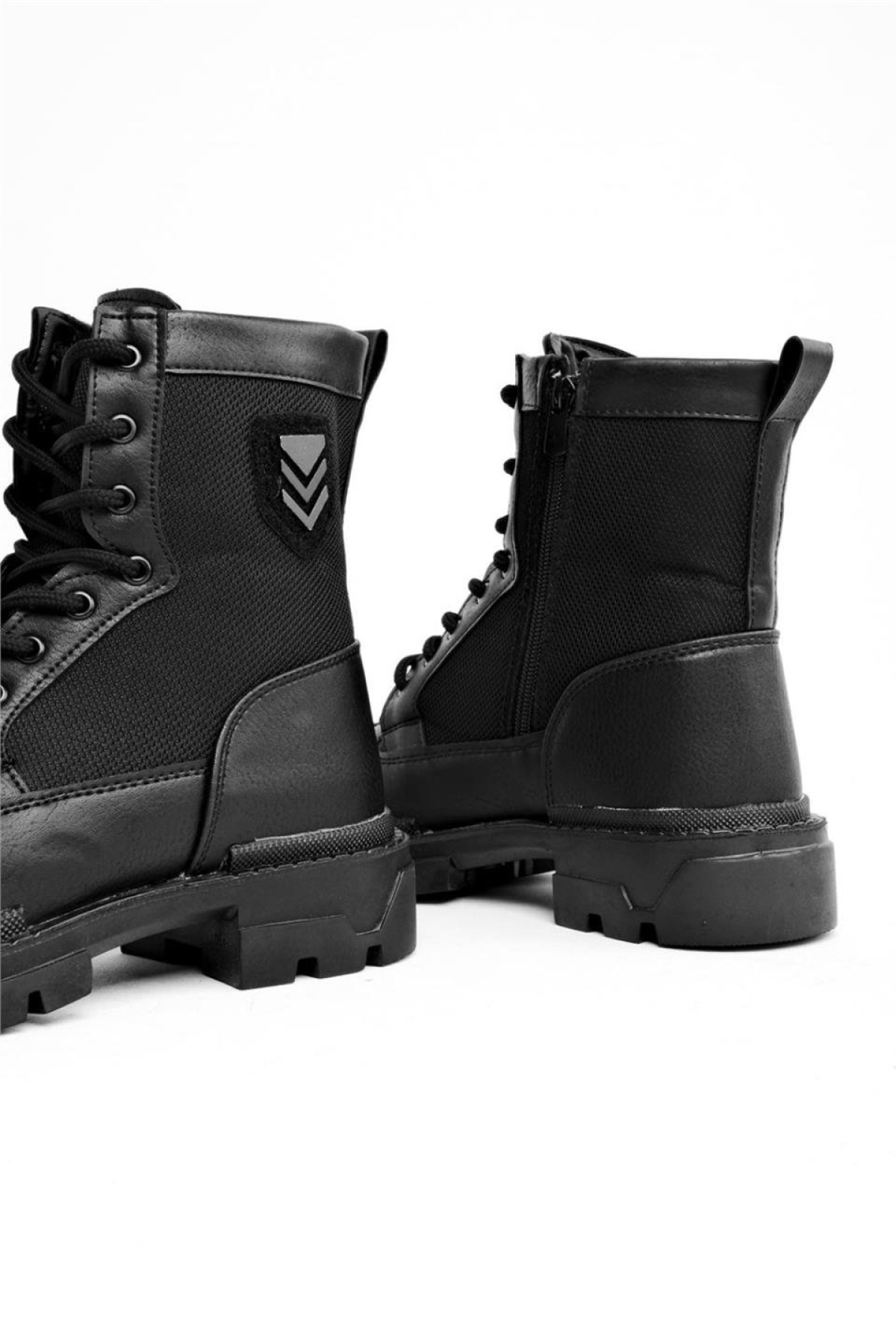 Bağcıklı Fermuarlı Erkek Postal Bot SİYAH - Görsel 4