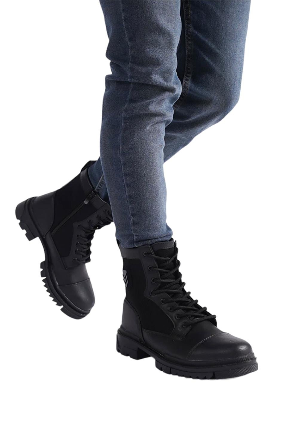 Bağcıklı Fermuarlı Erkek Postal Bot SİYAH - Görsel 7