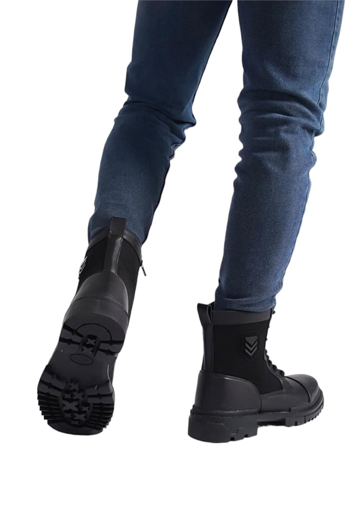 Bağcıklı Fermuarlı Erkek Postal Bot SİYAH - Görsel 8