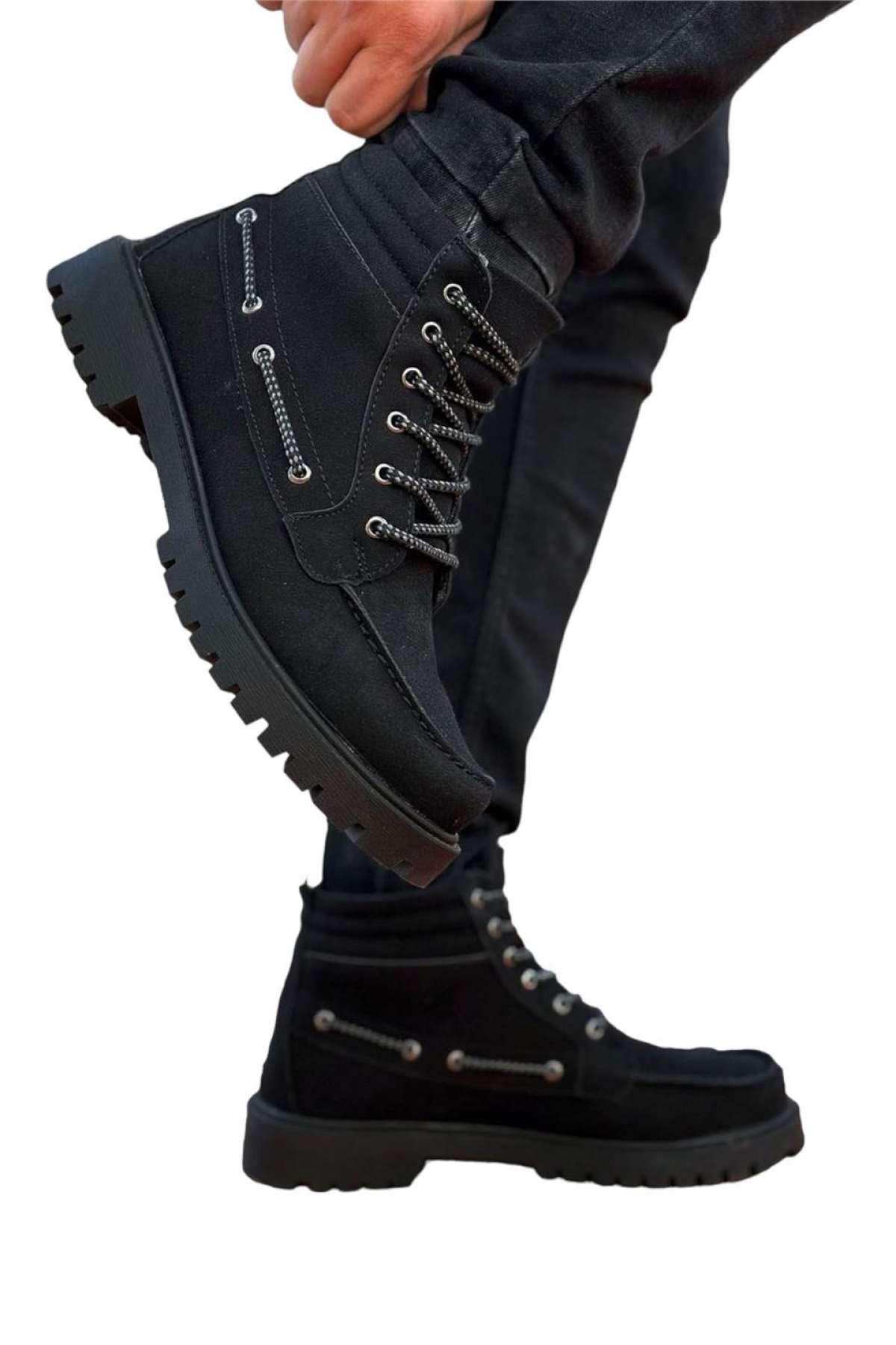 Erkek Retro Klasik Bot SİYAH - FÜME - Görsel 3