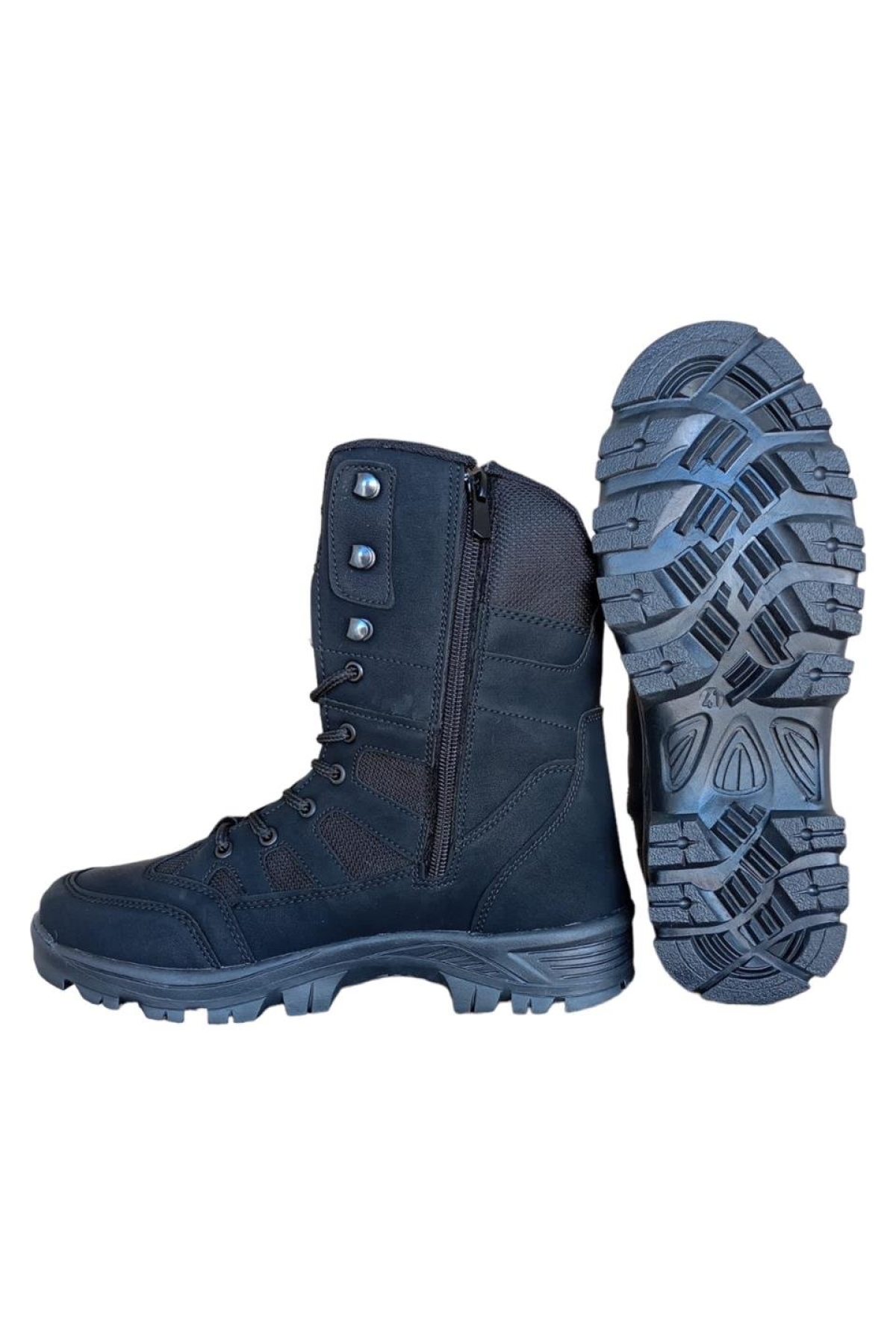 Fermuarlı Bağcıklı Erkek Uzun Bot SİYAH - Görsel 7