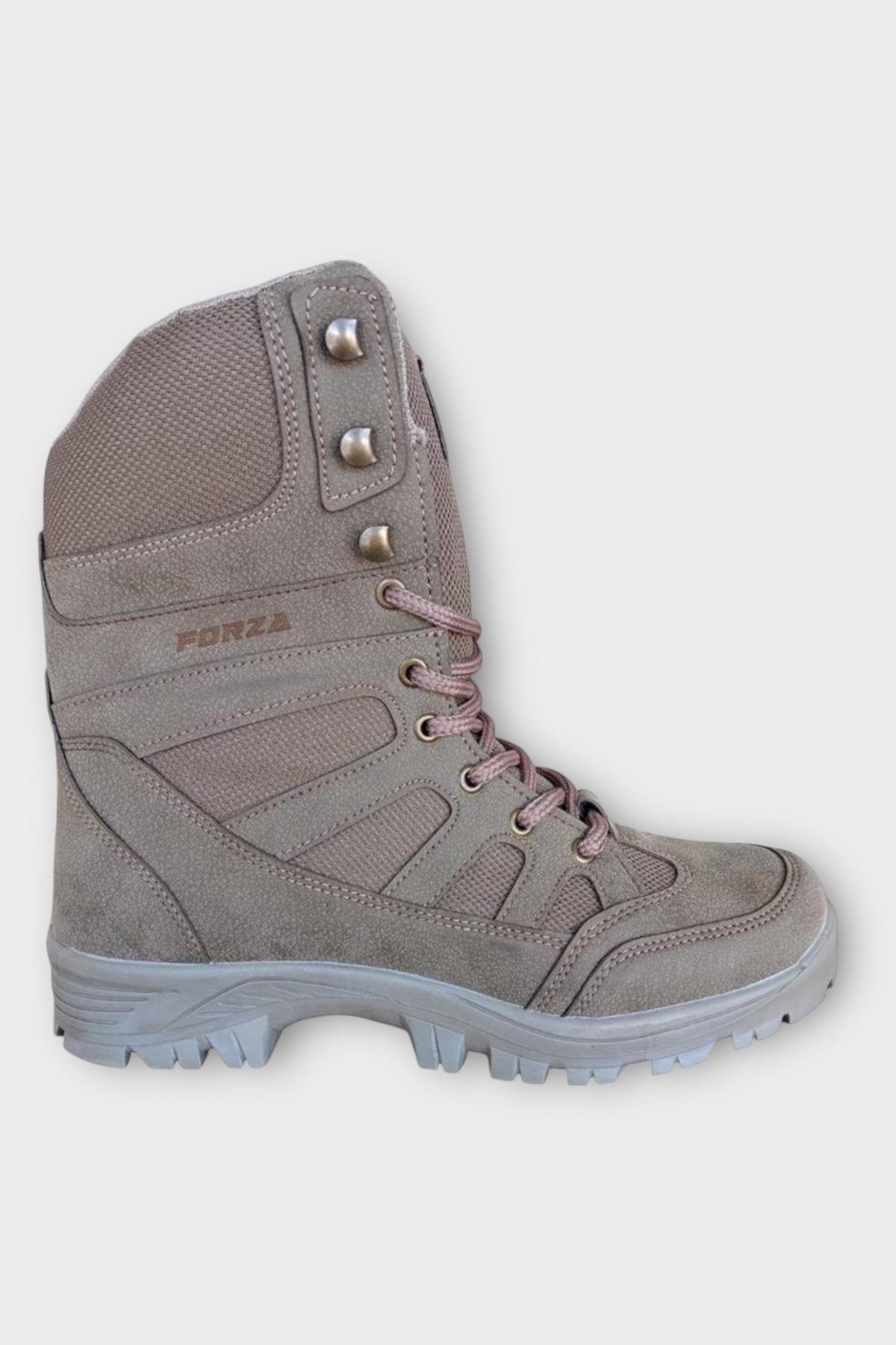 Fermuarlı Bağcıklı Erkek Uzun Bot VİZON - Görsel 2