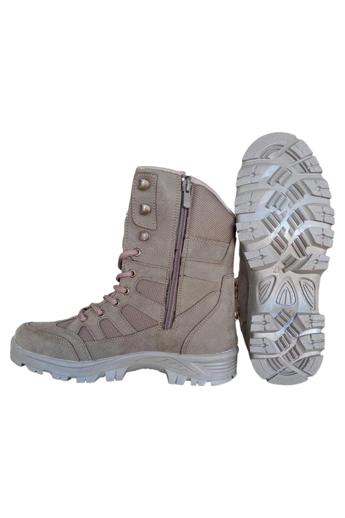 Fermuarlı Bağcıklı Erkek Uzun Bot VİZON - Görsel 4