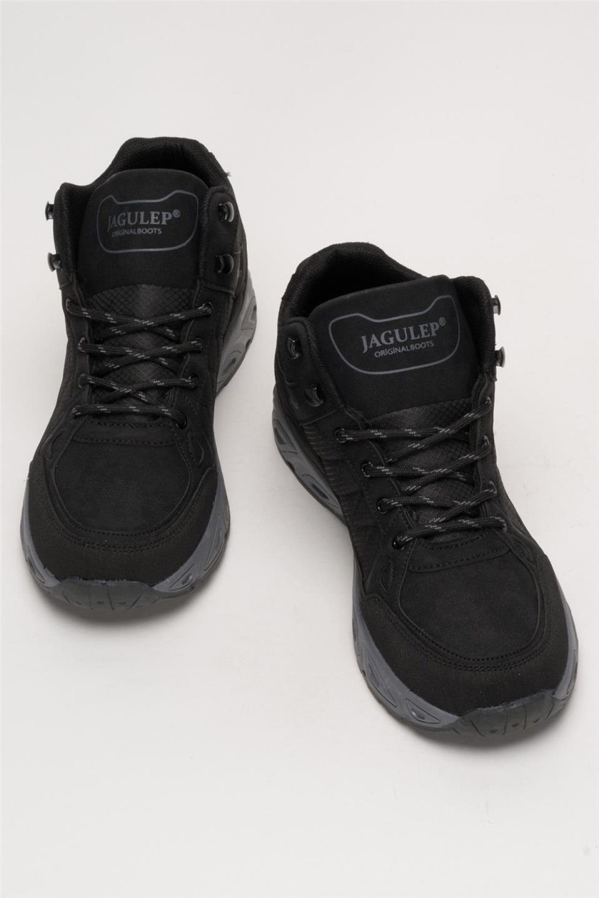 Outdoor Bot Ayakkabı Kışlık Dayanıklı Sağlam Taban Bağcıklı SİYAH - FÜME - Görsel 7