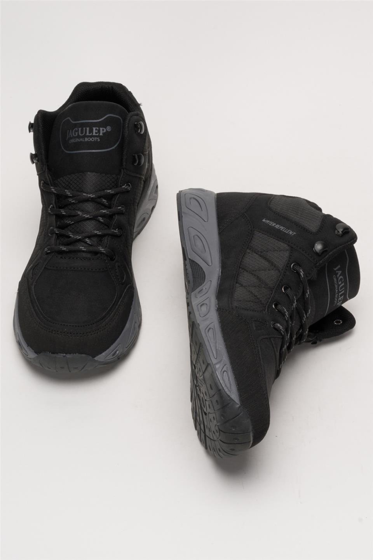 Outdoor Bot Ayakkabı Kışlık Dayanıklı Sağlam Taban Bağcıklı SİYAH - FÜME - Görsel 8