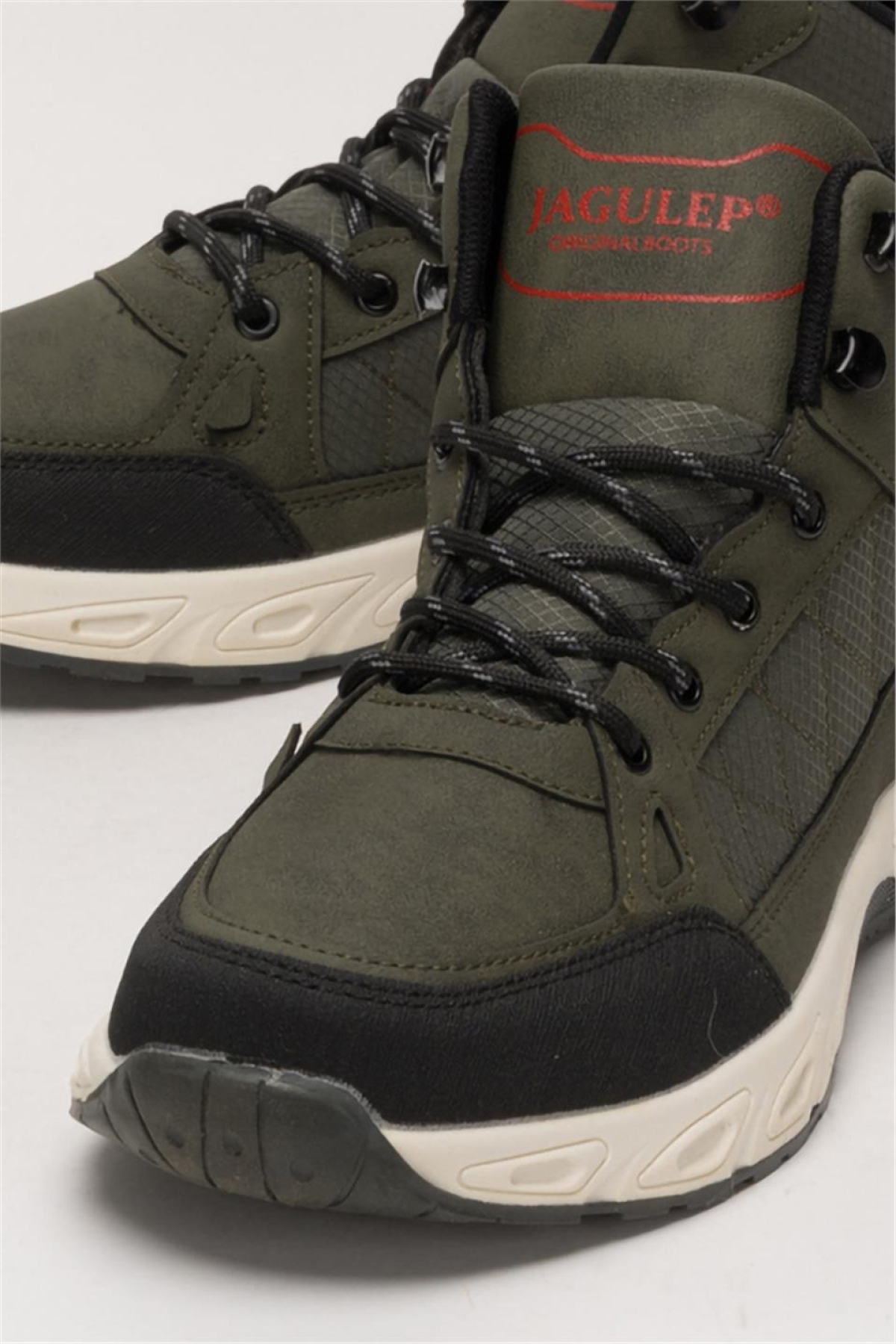 Outdoor Bot Ayakkabı Kışlık Dayanıklı Sağlam Taban Bağcıklı HAKİ - Görsel 6