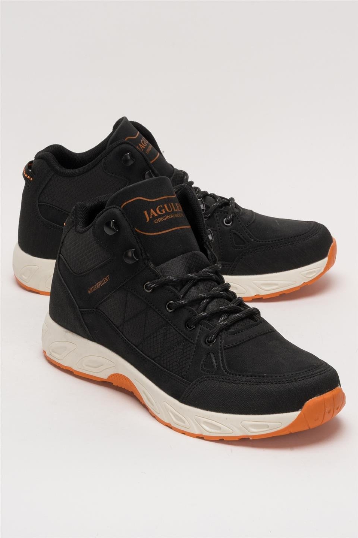Outdoor Bot Ayakkabı Kışlık Dayanıklı Sağlam Taban Bağcıklı SİYAH - TURUNCU - Görsel 3