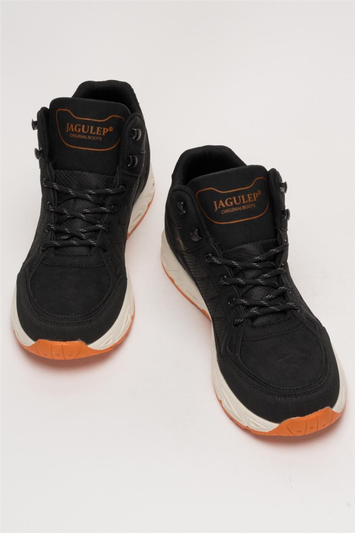 Outdoor Bot Ayakkabı Kışlık Dayanıklı Sağlam Taban Bağcıklı SİYAH - TURUNCU - Görsel 6