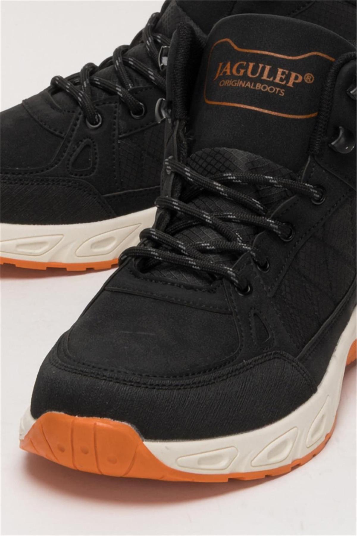 Outdoor Bot Ayakkabı Kışlık Dayanıklı Sağlam Taban Bağcıklı SİYAH - TURUNCU - Görsel 7