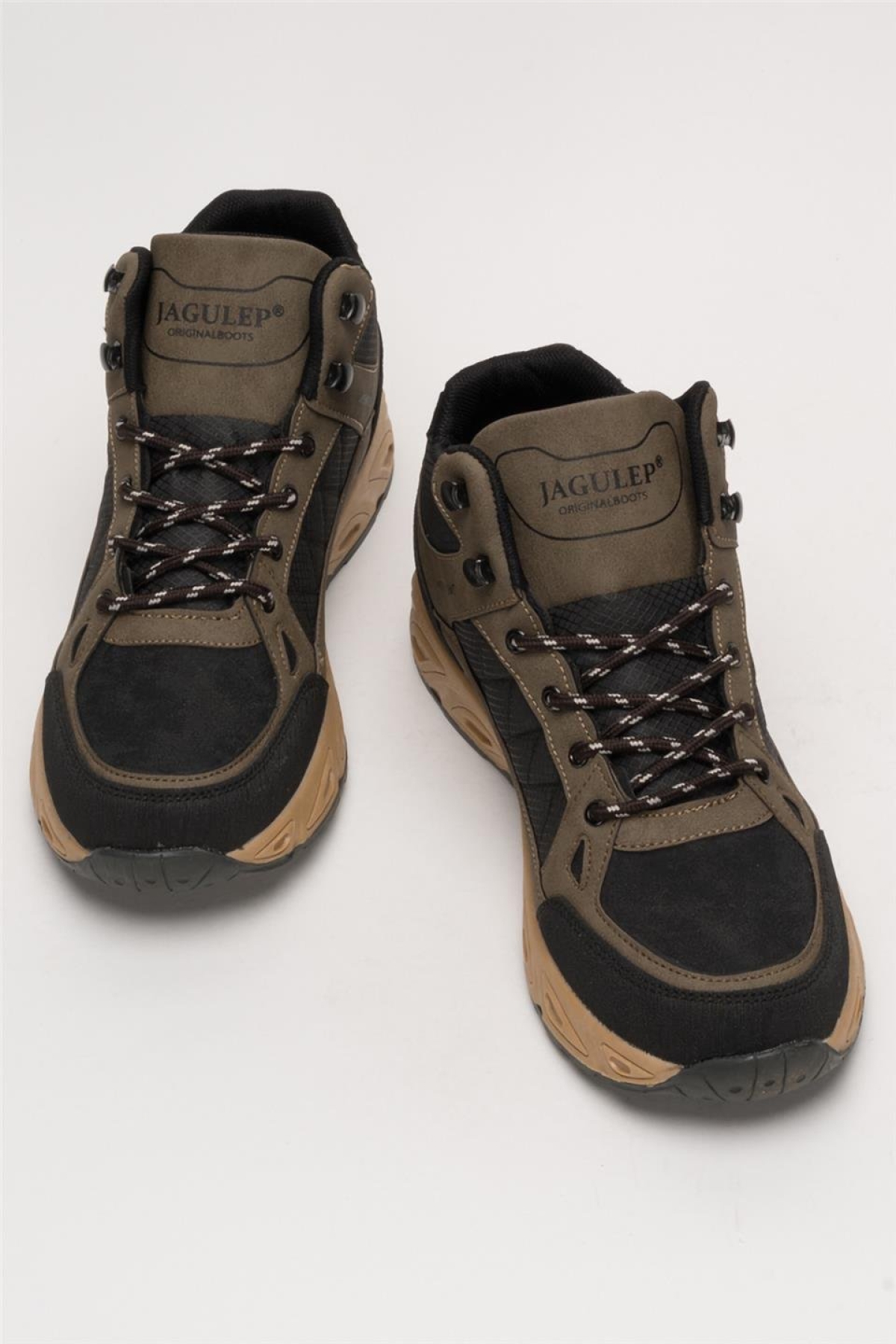 Outdoor Bot Ayakkabı Kışlık Dayanıklı Sağlam Taban Bağcıklı SİYAH - VİZON - Görsel 7