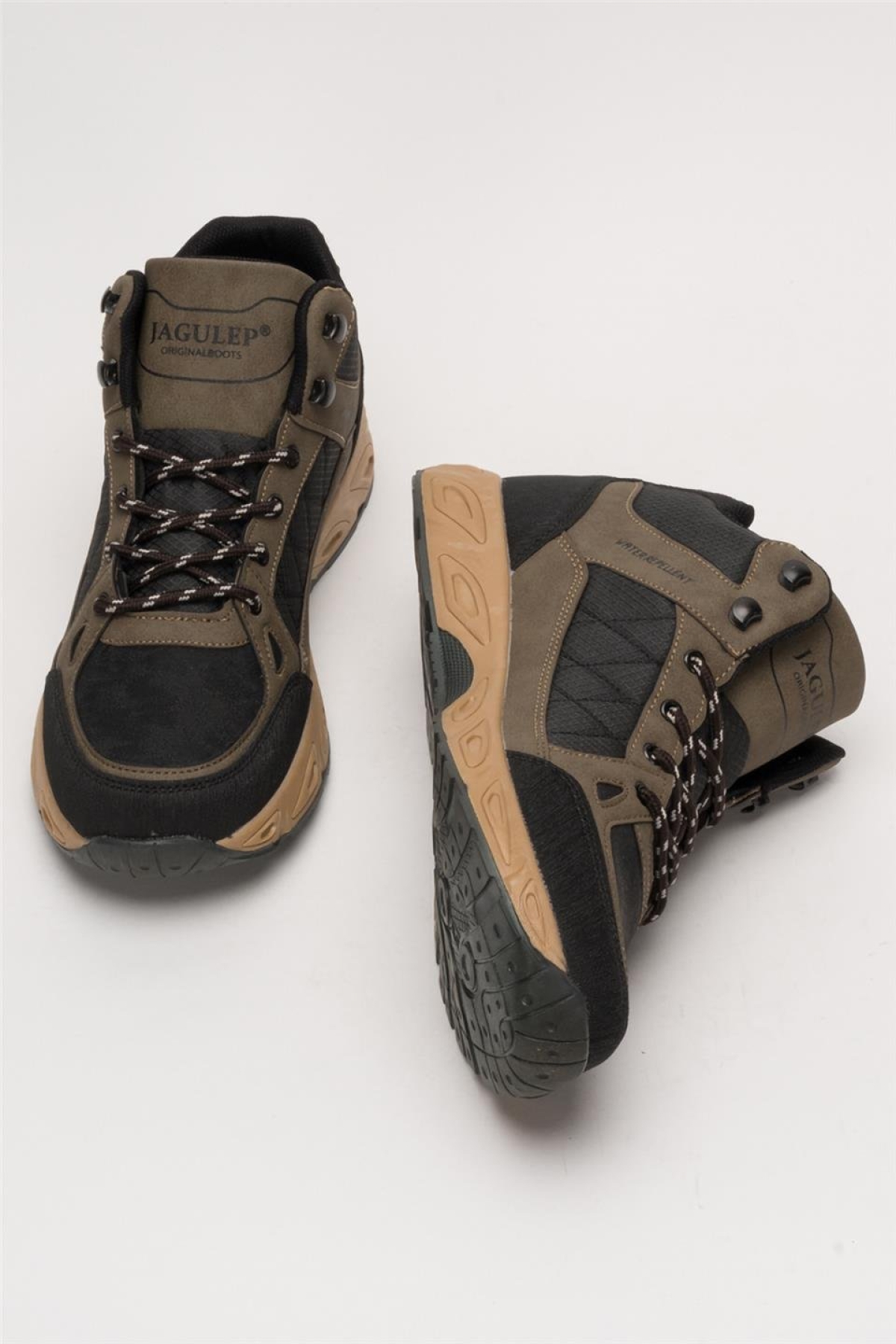 Outdoor Bot Ayakkabı Kışlık Dayanıklı Sağlam Taban Bağcıklı SİYAH - VİZON - Görsel 8