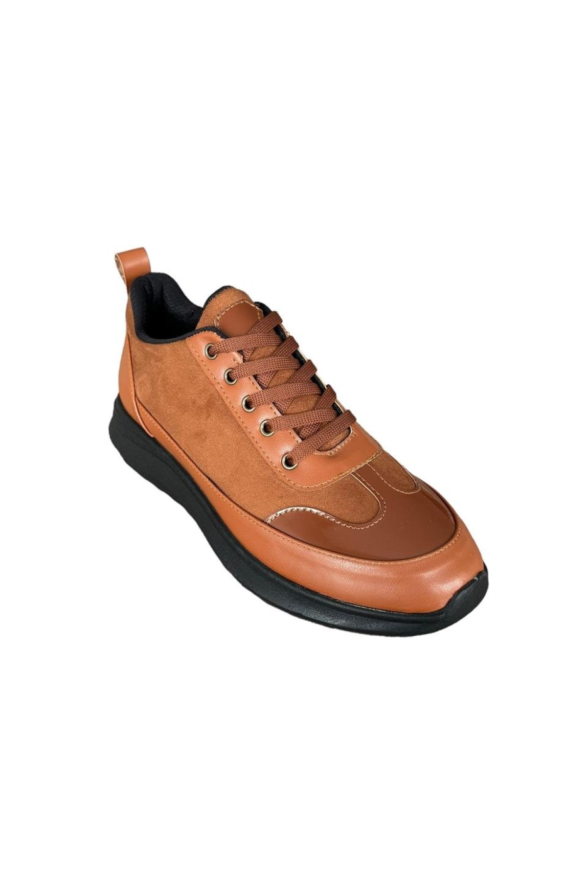 Bağcıklı Kadın Spor Sneaker Ayakkabı TABA - Görsel 3