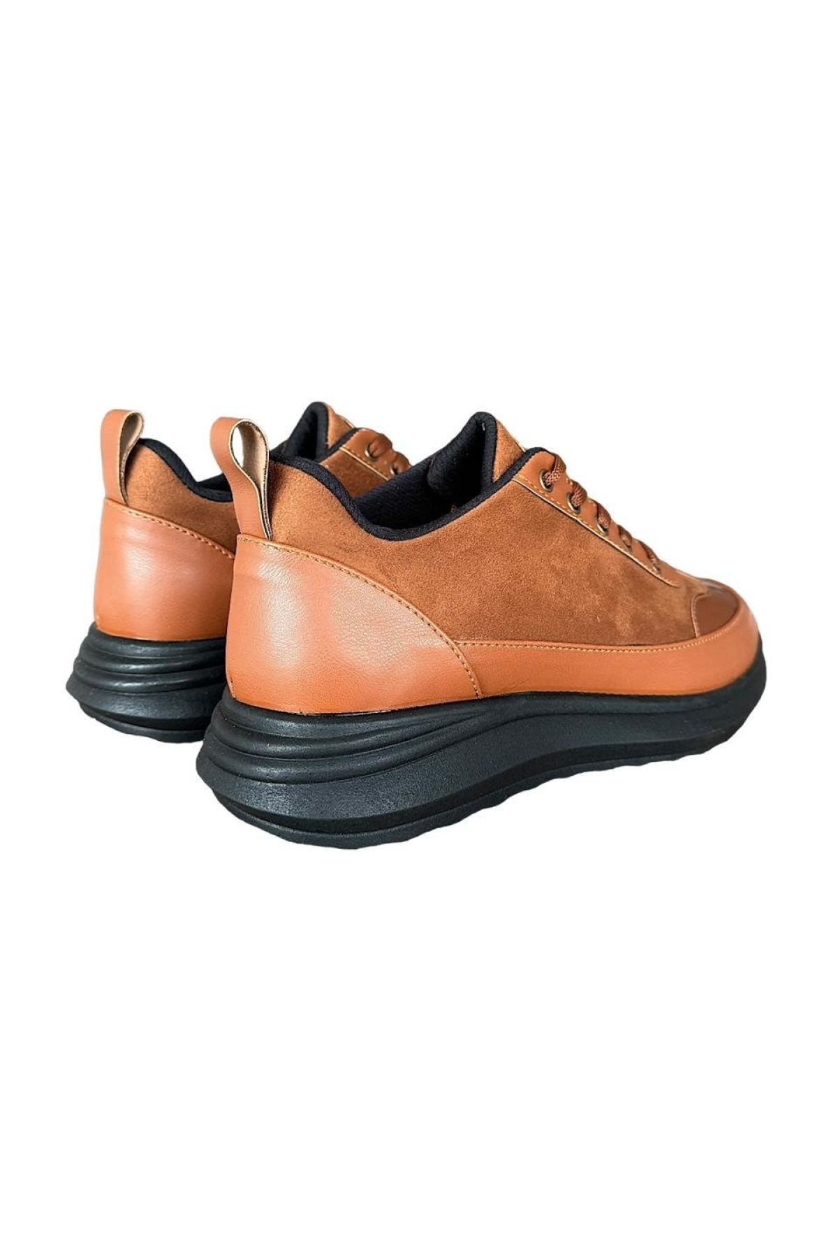 Bağcıklı Kadın Spor Sneaker Ayakkabı TABA - Görsel 4