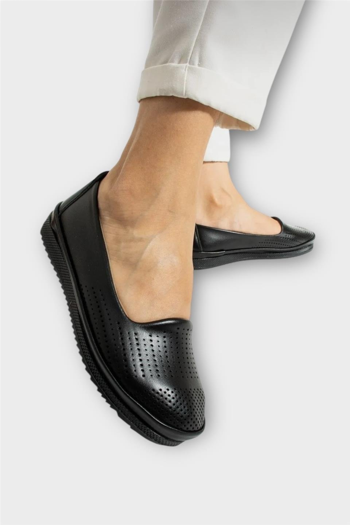 Tam Ortopedik Hava Alan Yumuşak Tabanlı Günlük Anne Babet SİYAH - Görsel 8