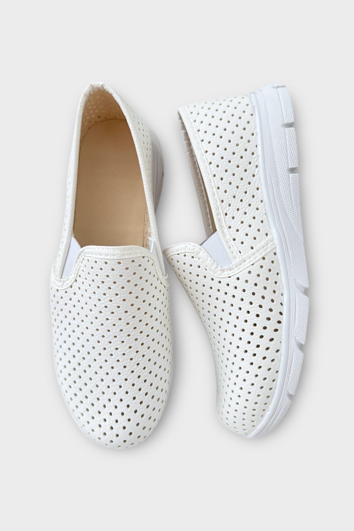 Kadın Babet Rahat Hafif Ayakkabı BEYAZ - Görsel 7