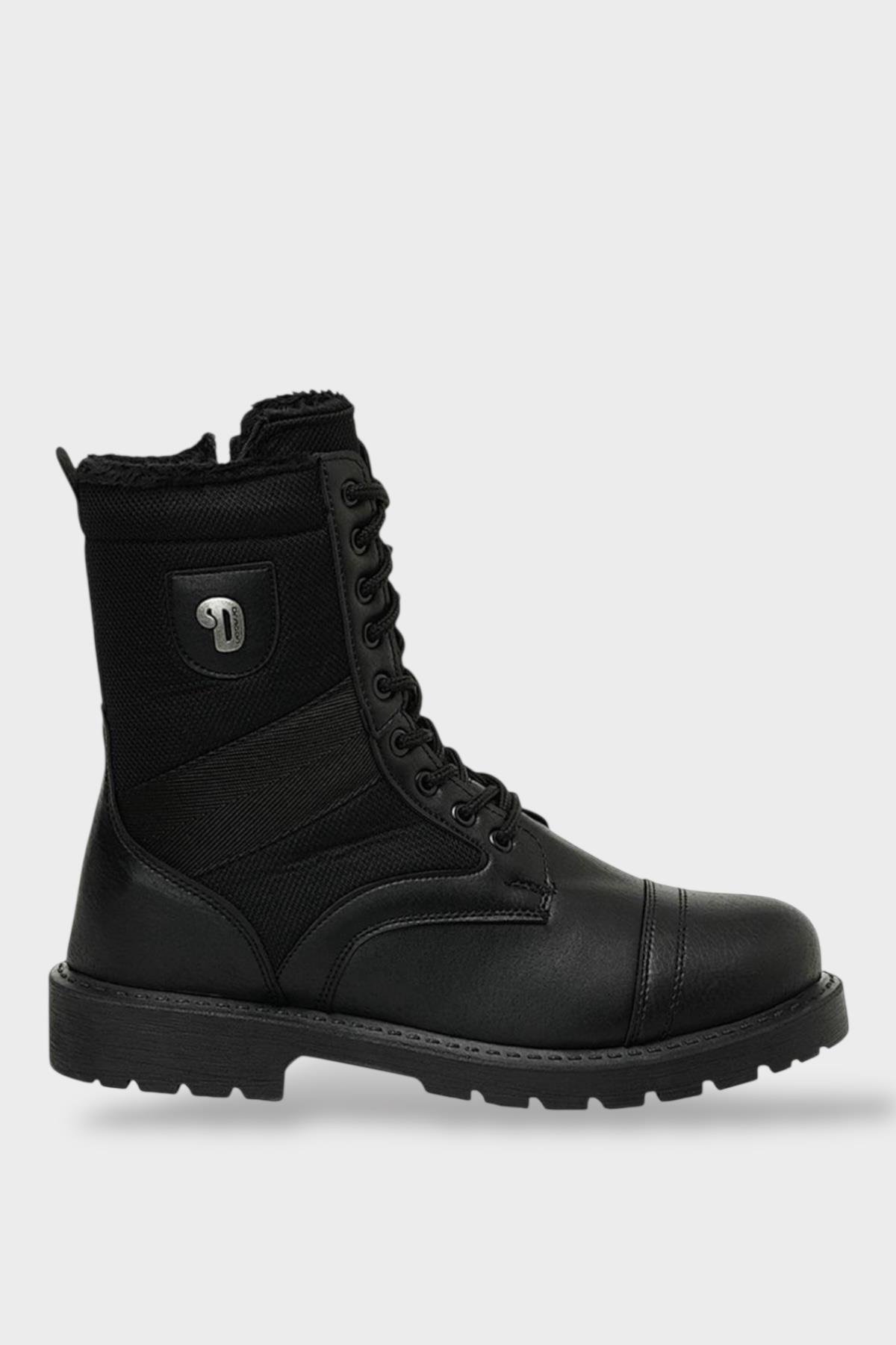 Erkek Su ve Soğuğa Dayanıklı Fermuarlı çi Kürklü Bot SİYAH - Görsel 2