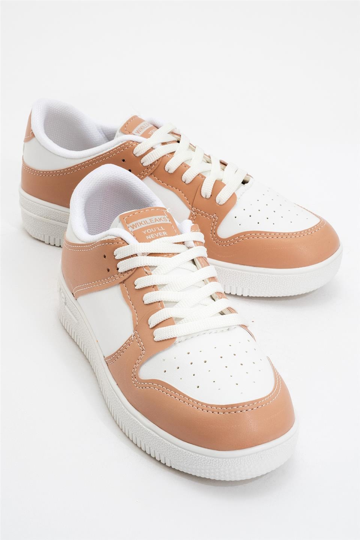 Unisex Spor Sneaker Ayakkabı BEYAZ - PUDRA - Görsel 3