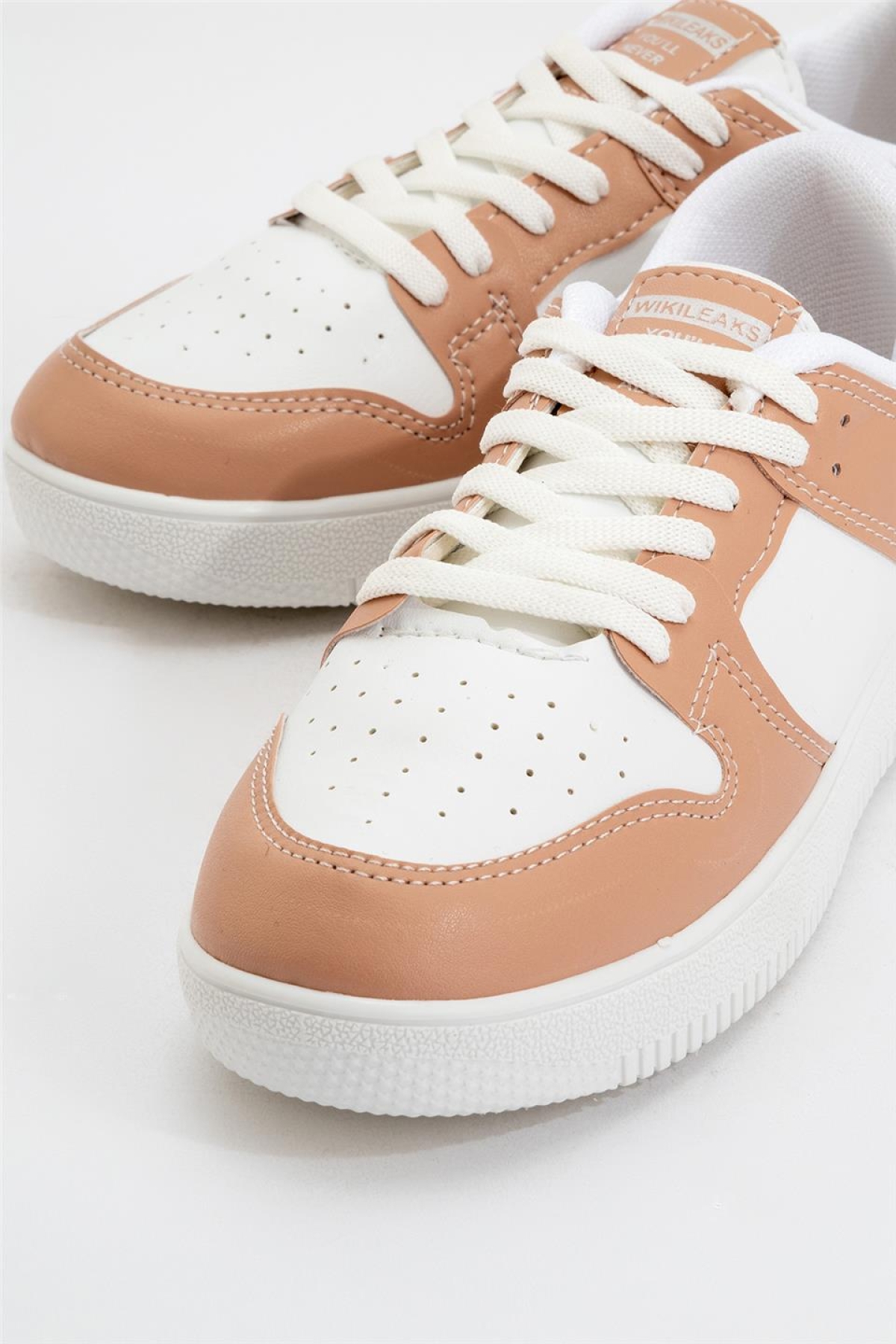 Unisex Spor Sneaker Ayakkabı BEYAZ - PUDRA - Görsel 4