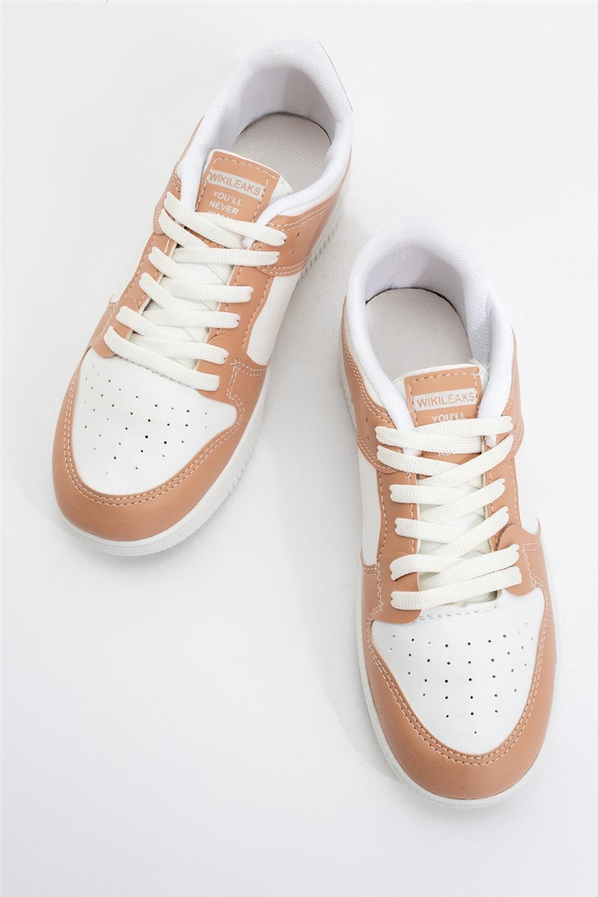 Unisex Spor Sneaker Ayakkabı BEYAZ - PUDRA - Görsel 6