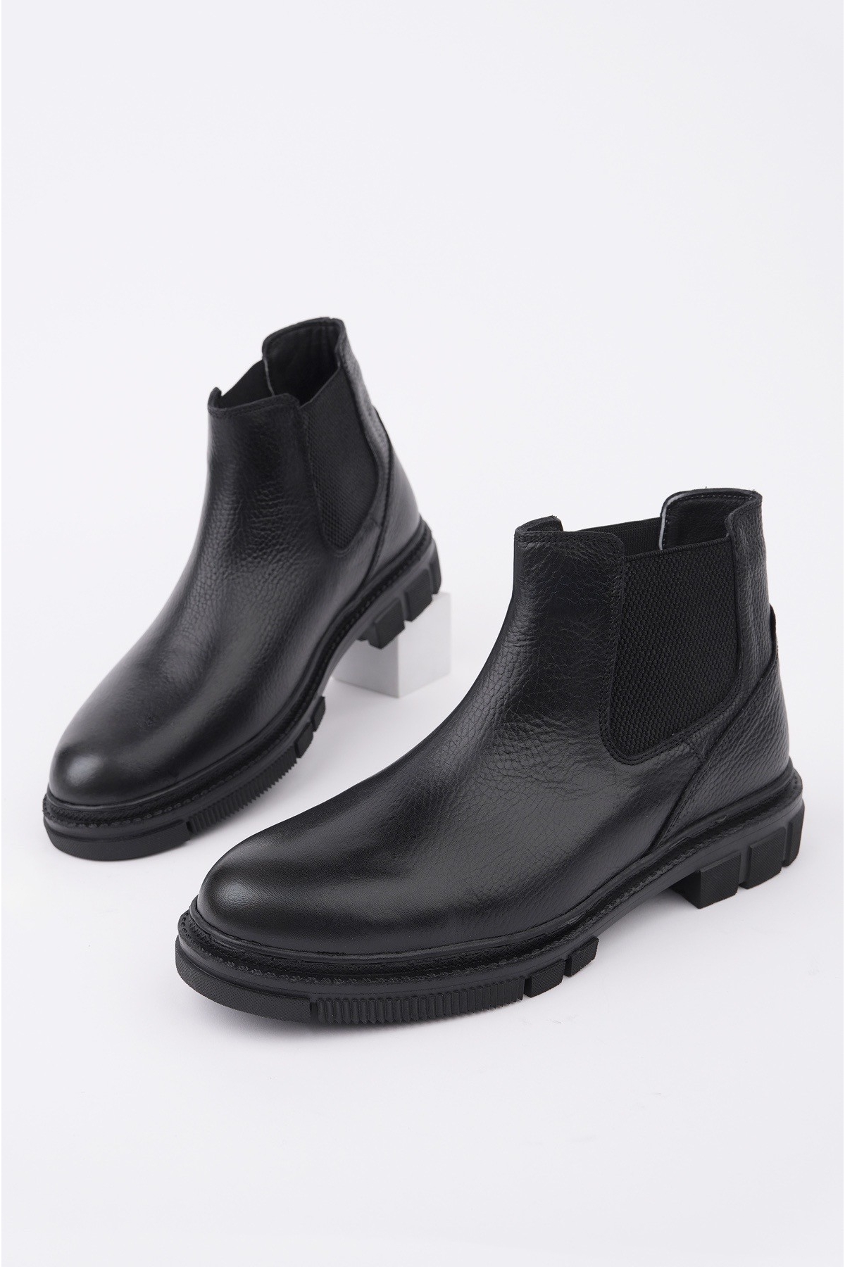 THOR Garantili Hakiki Deri Kalın Taban Erkek Kışlık Chelsea Bot - Görsel 3