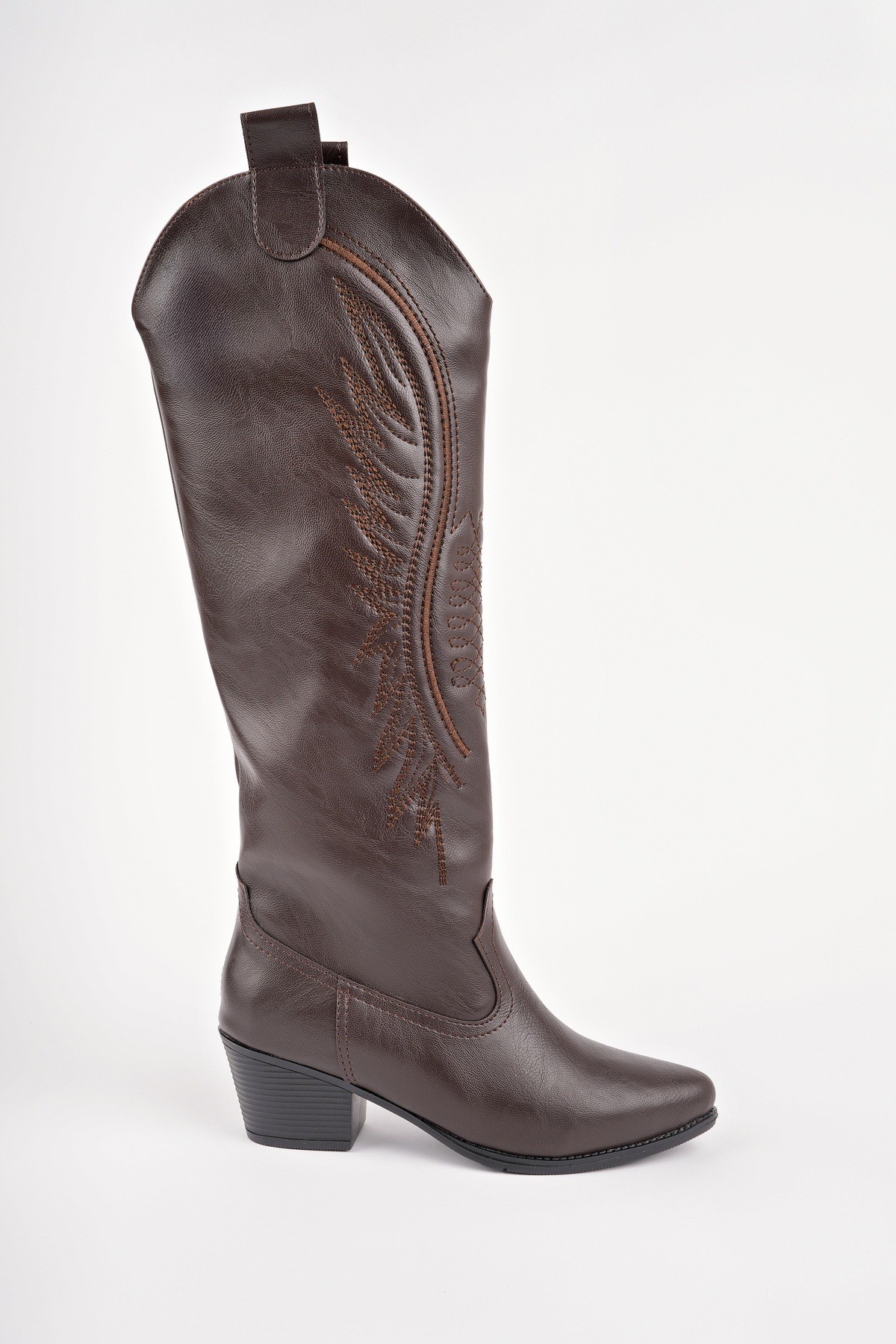 RODEO Dikiş Detaylı Kalın Topuklu Kovboy Kadın Çizme - Görsel 4