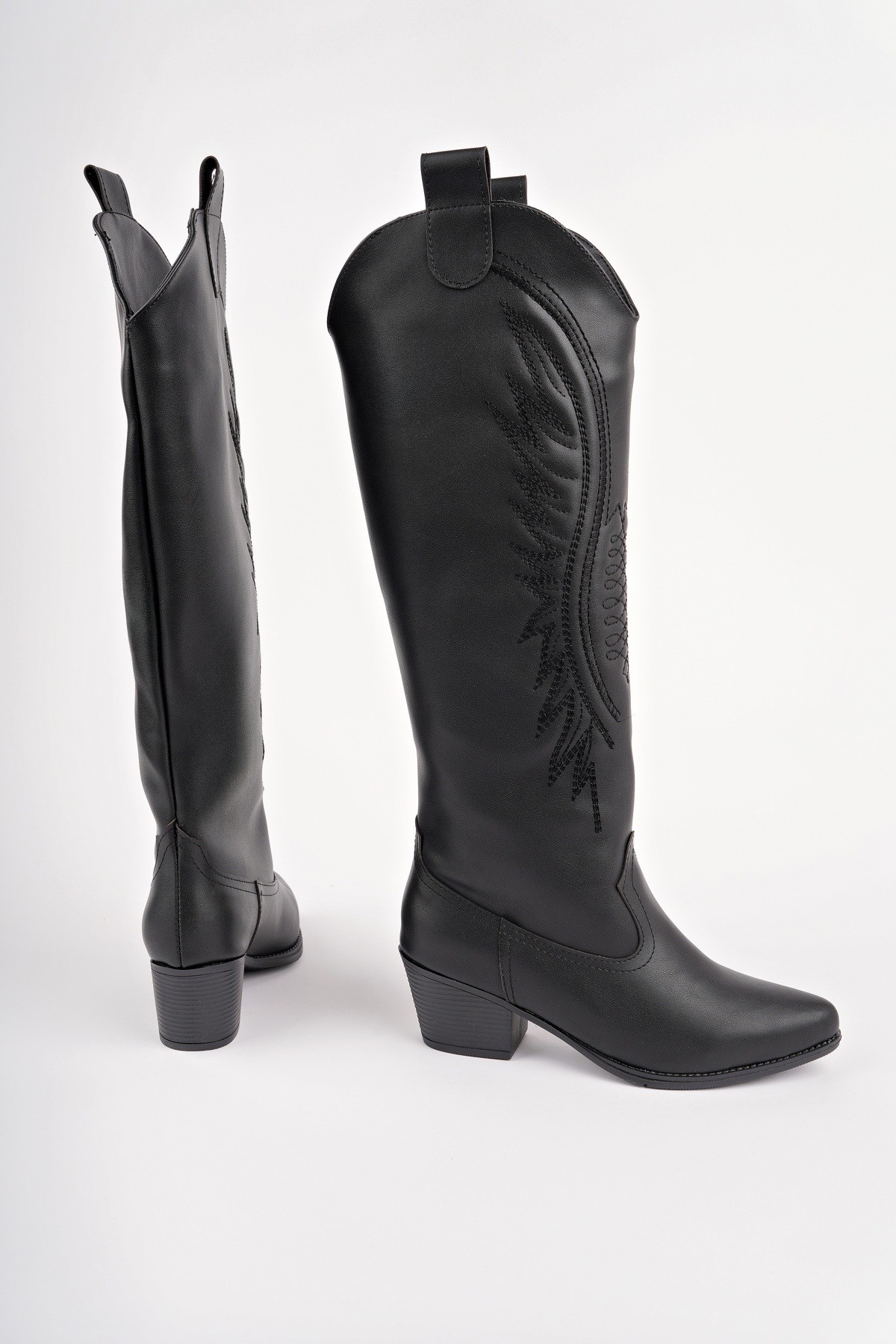 RODEO Dikiş Detaylı Kalın Topuklu Kovboy Kadın Çizme - Görsel 2