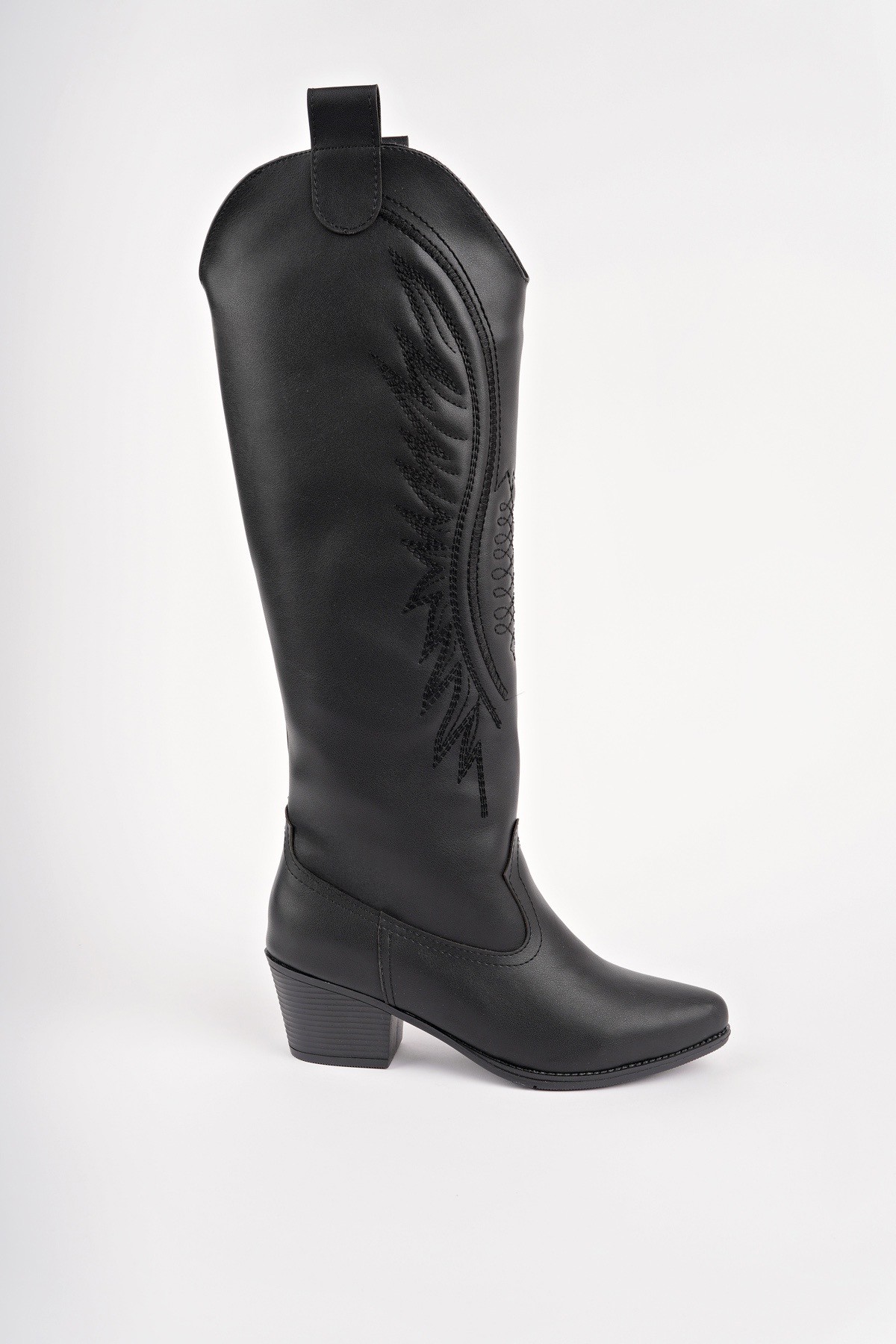 RODEO Dikiş Detaylı Kalın Topuklu Kovboy Kadın Çizme - Görsel 4