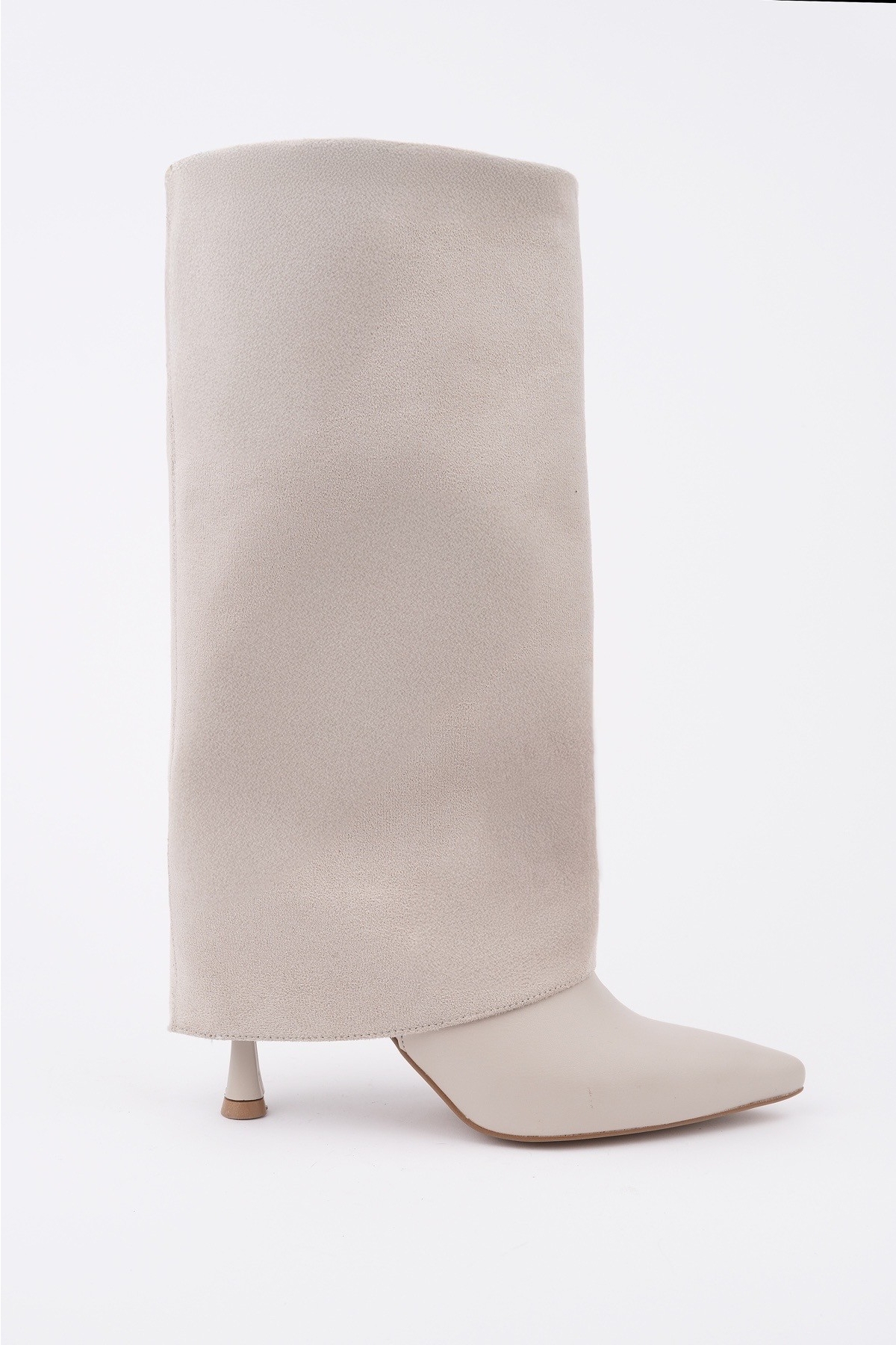 CATİE Süet Sivri Burun İnce Topuklu Kadın Çizme - Görsel 2