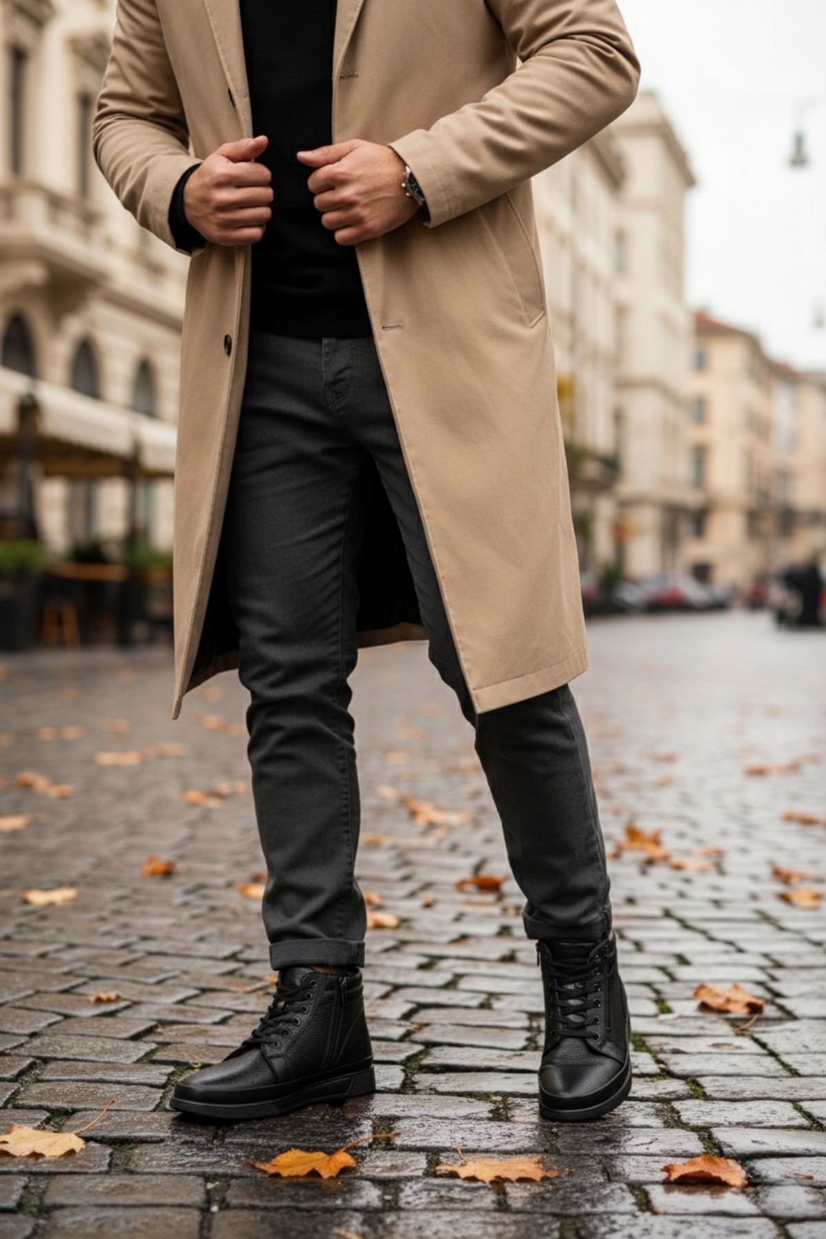 TİTAN Hakiki Deri İçi Kürklü Fermuarlı ve Bağcıklı Erkek Kışlık Bot - Görsel 6