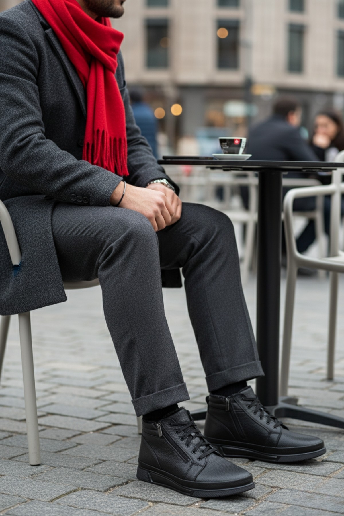 TİTAN Hakiki Deri İçi Kürklü Fermuarlı ve Bağcıklı Erkek Kışlık Bot - Görsel 7