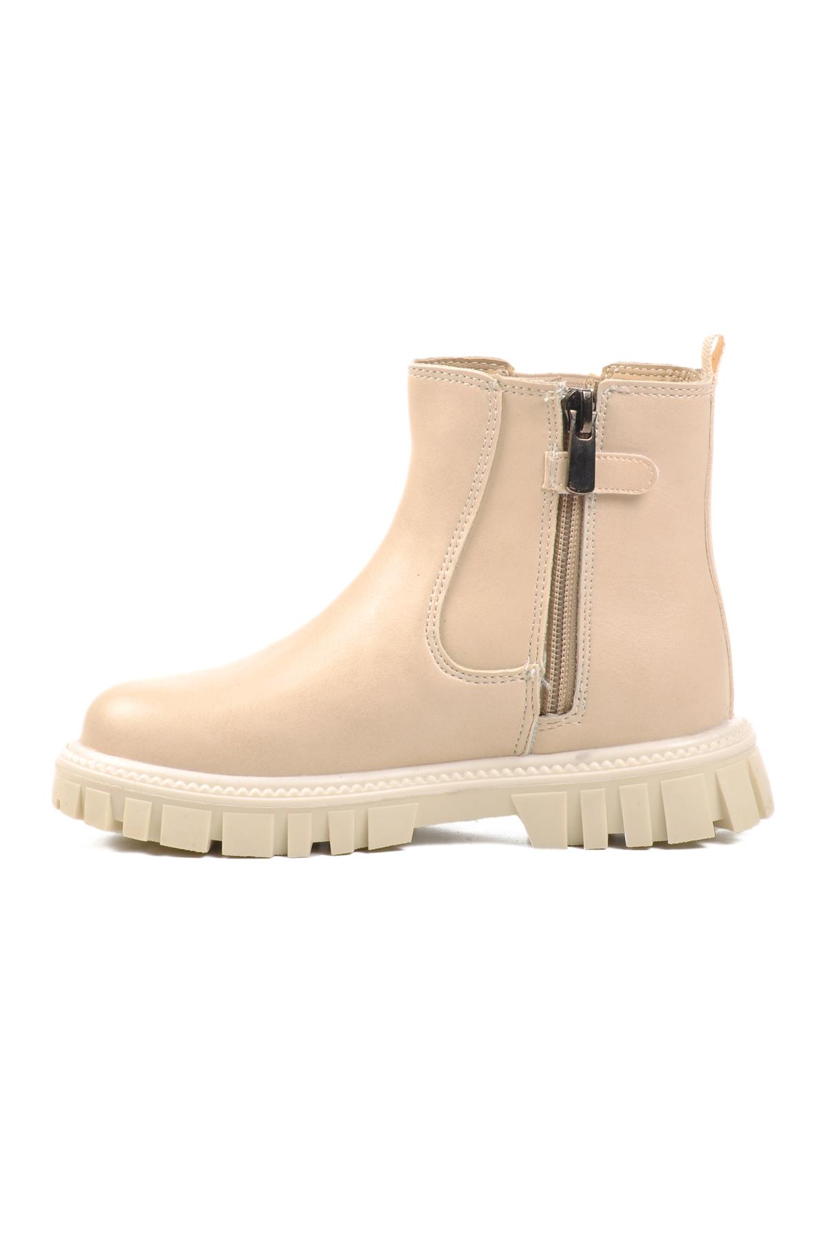 1788-P Krem İçi Polarlı Kız Çocuk Bot - Görsel 4