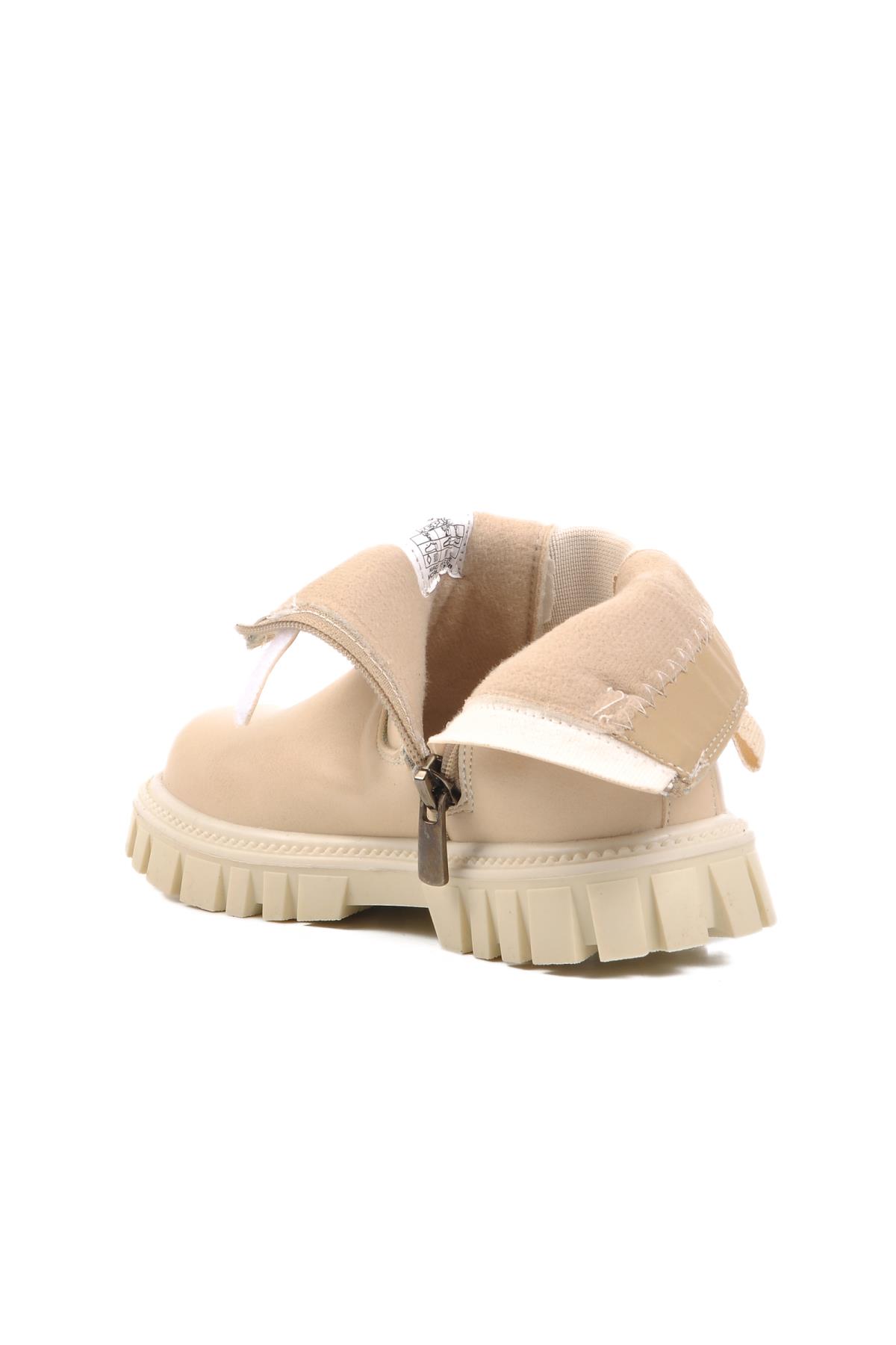 1788-P Krem İçi Polarlı Kız Çocuk Bot - Görsel 5