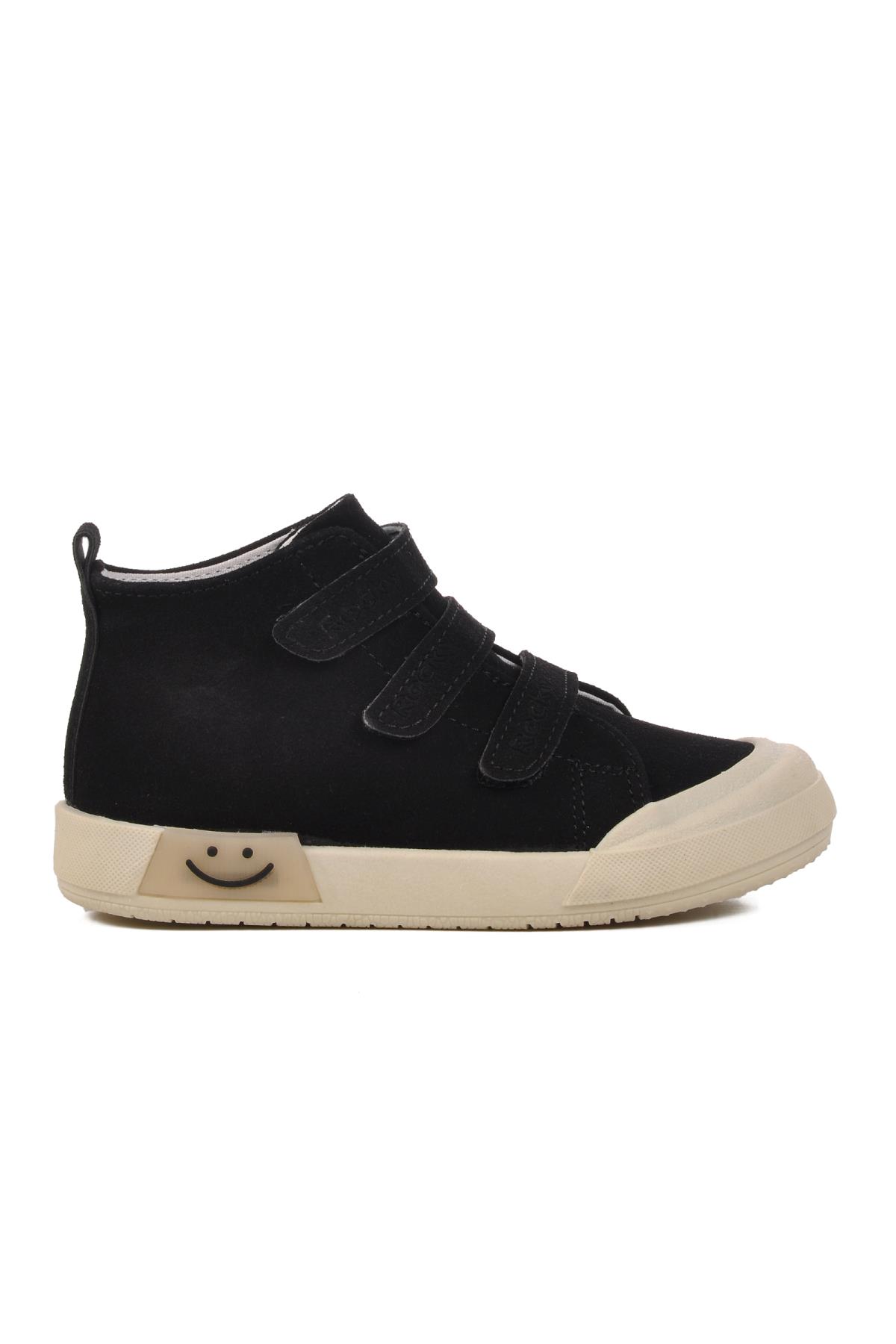 Siyah Unisex Cırtlı Çocuk Sneaker 34-P - Görsel 3