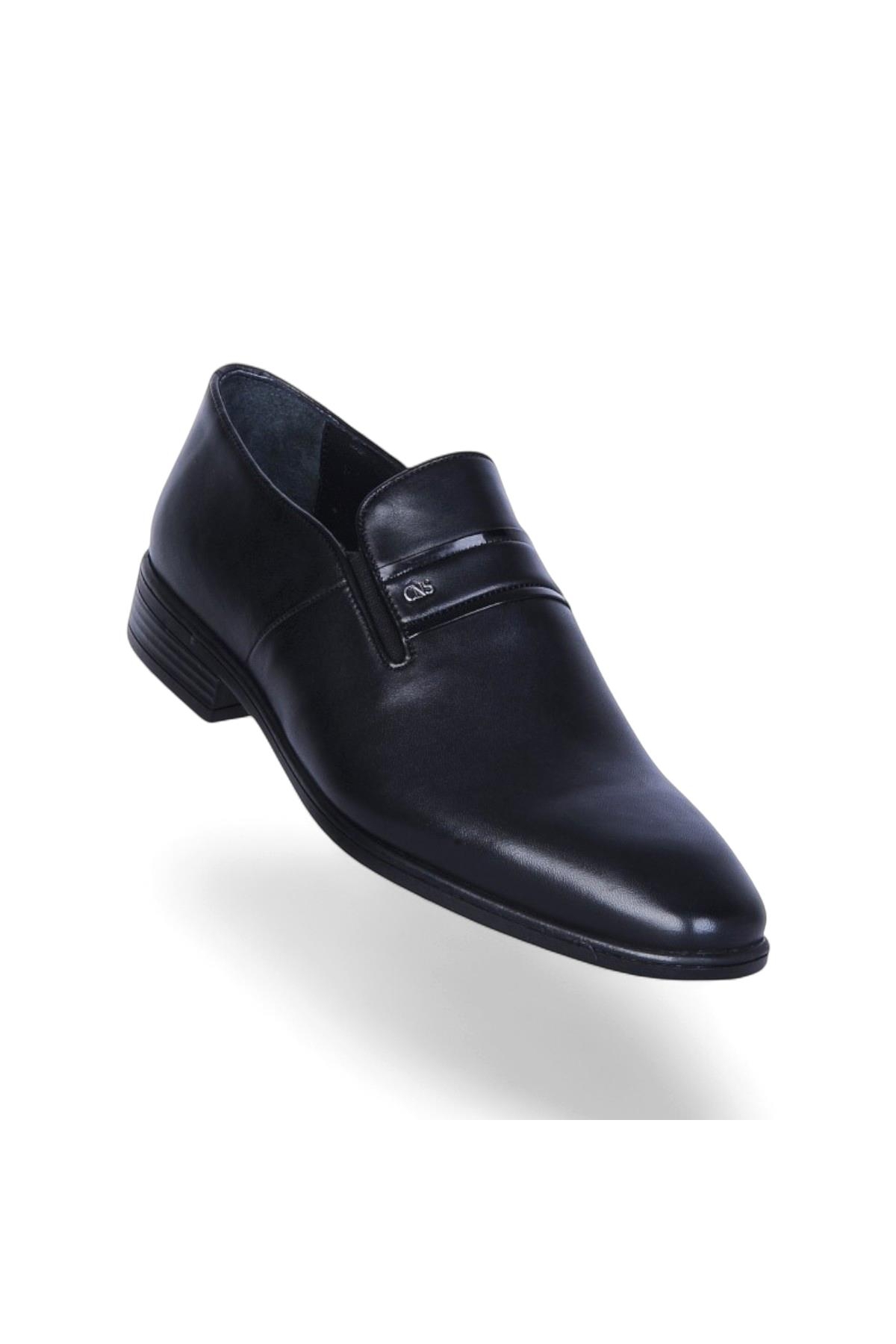 447 Siyah Antik Kauçuk %Deri Erkek Klasik Ayakkabı - Görsel 2