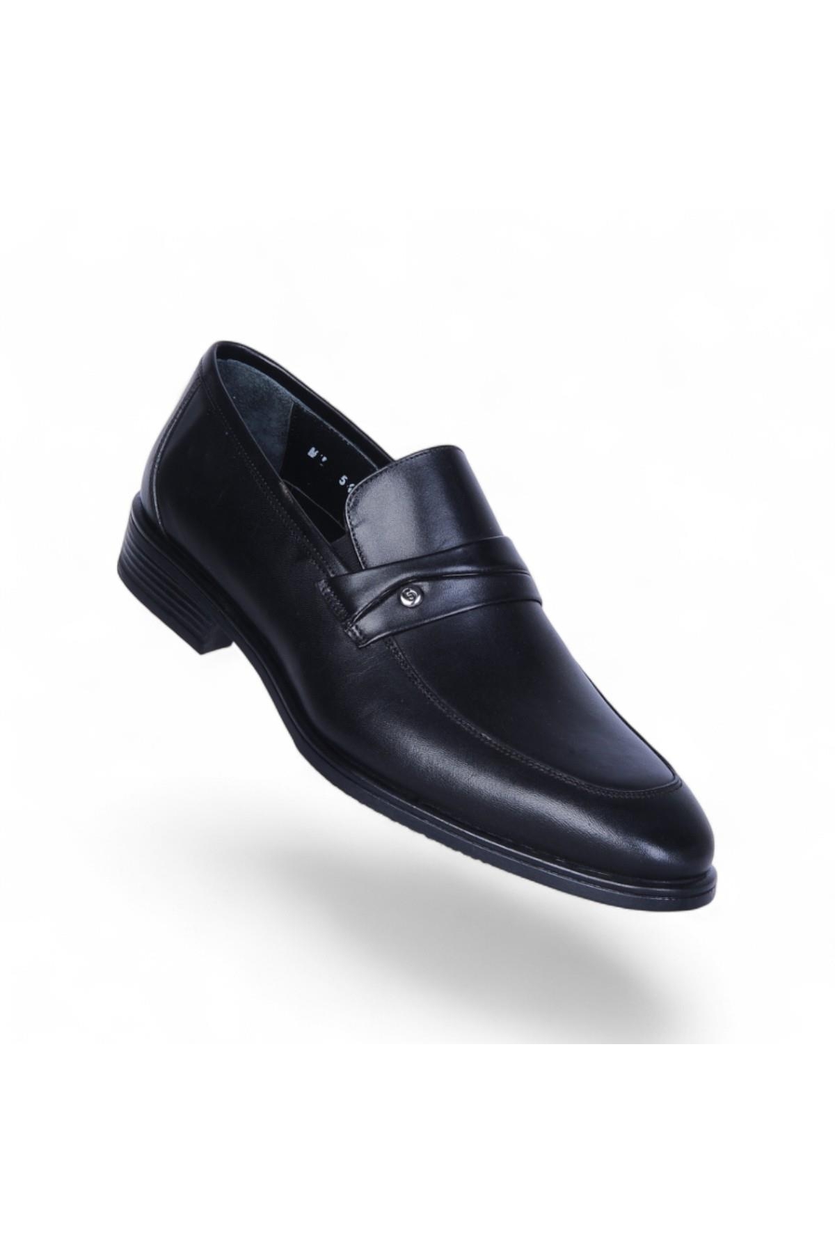 549 Siyah Antik Kauçuk %Deri Erkek Klasik Ayakkabı - Görsel 2