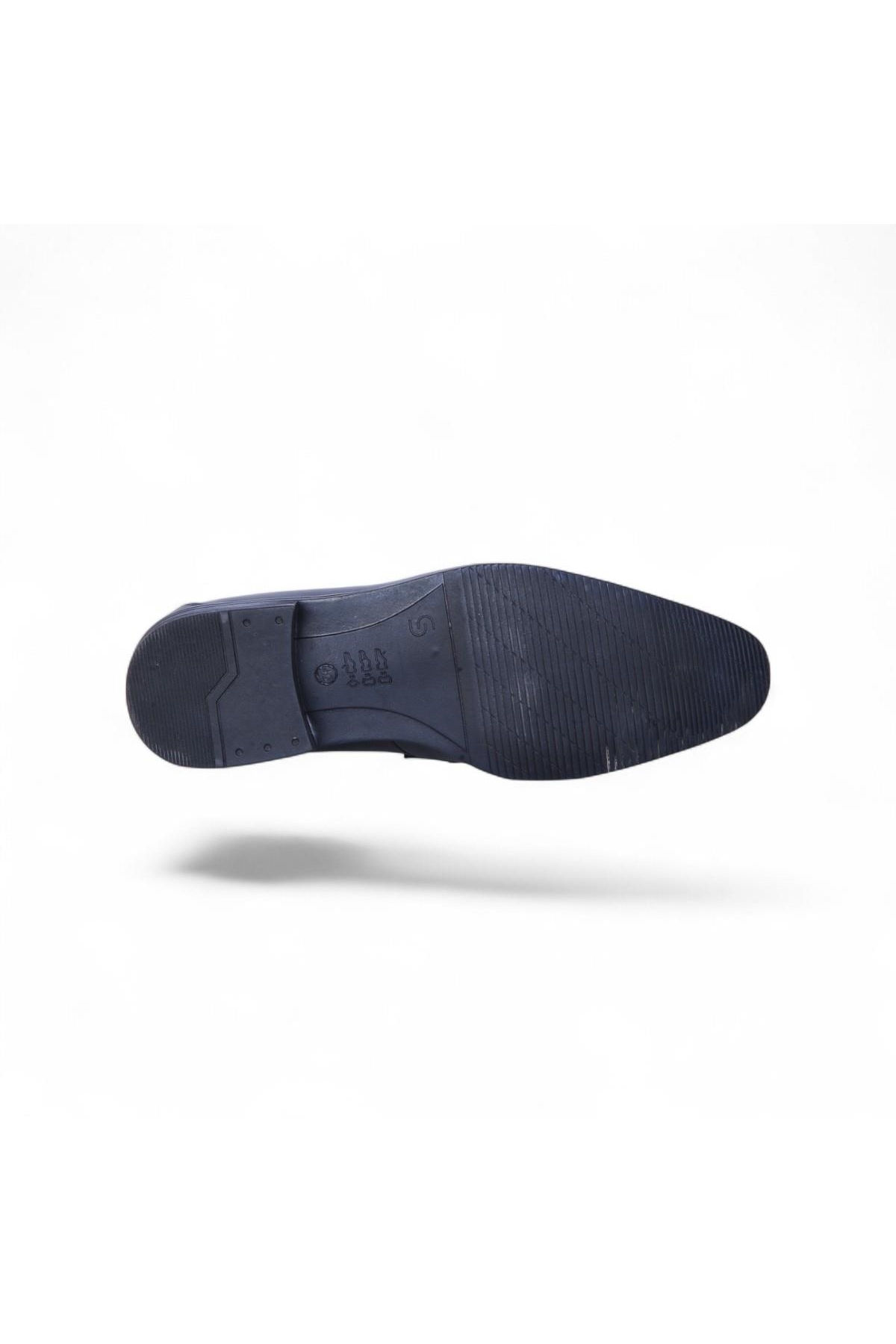 549 Siyah Antik Kauçuk %Deri Erkek Klasik Ayakkabı - Görsel 5