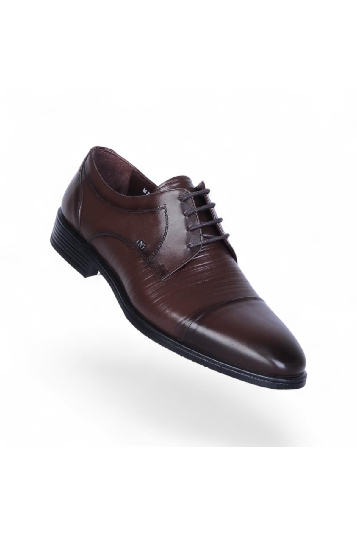 526 Kahve Antik Kauçuk %Deri Erkek Klasik Ayakkabı - Görsel 2