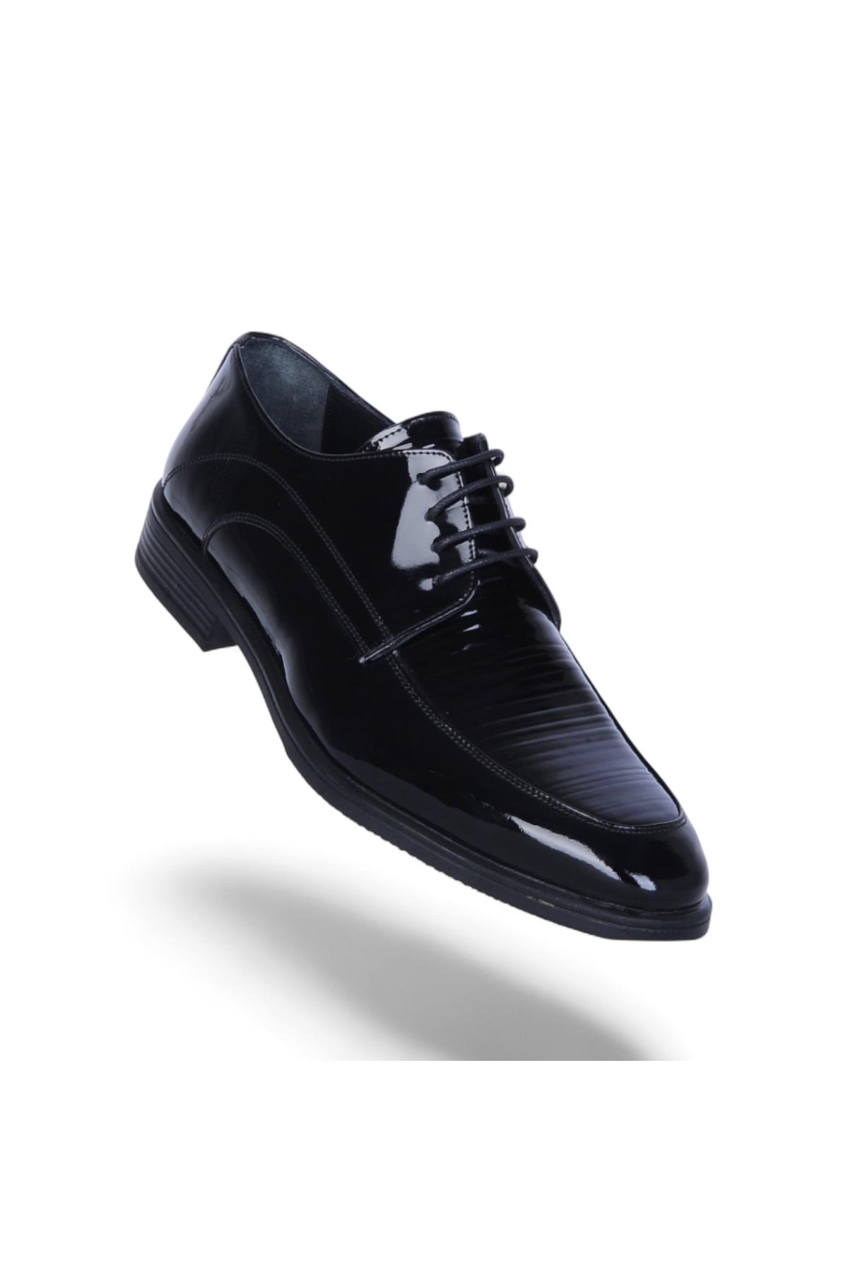 426 Siyah Rugan Kauçuk %Deri Erkek Klasik Ayakkabı - Görsel 2