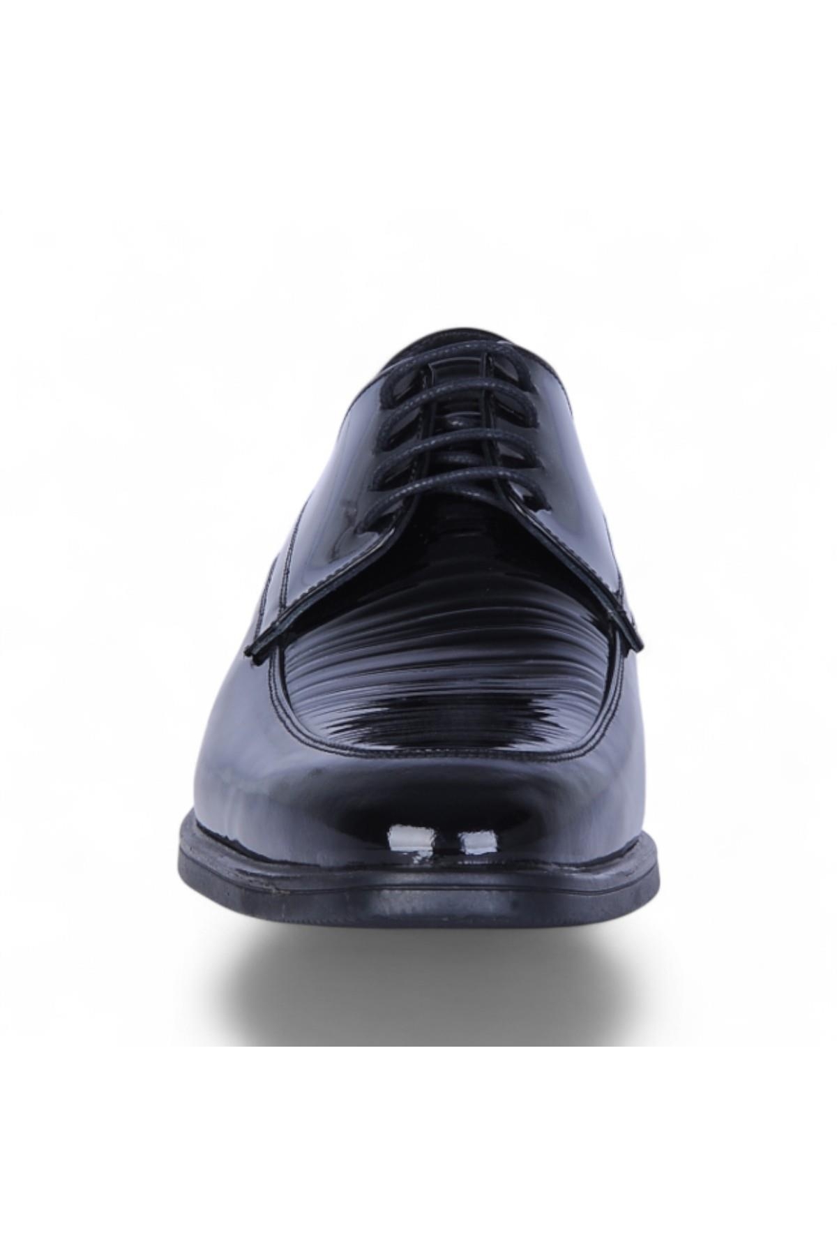 426 Siyah Rugan Kauçuk %Deri Erkek Klasik Ayakkabı - Görsel 4
